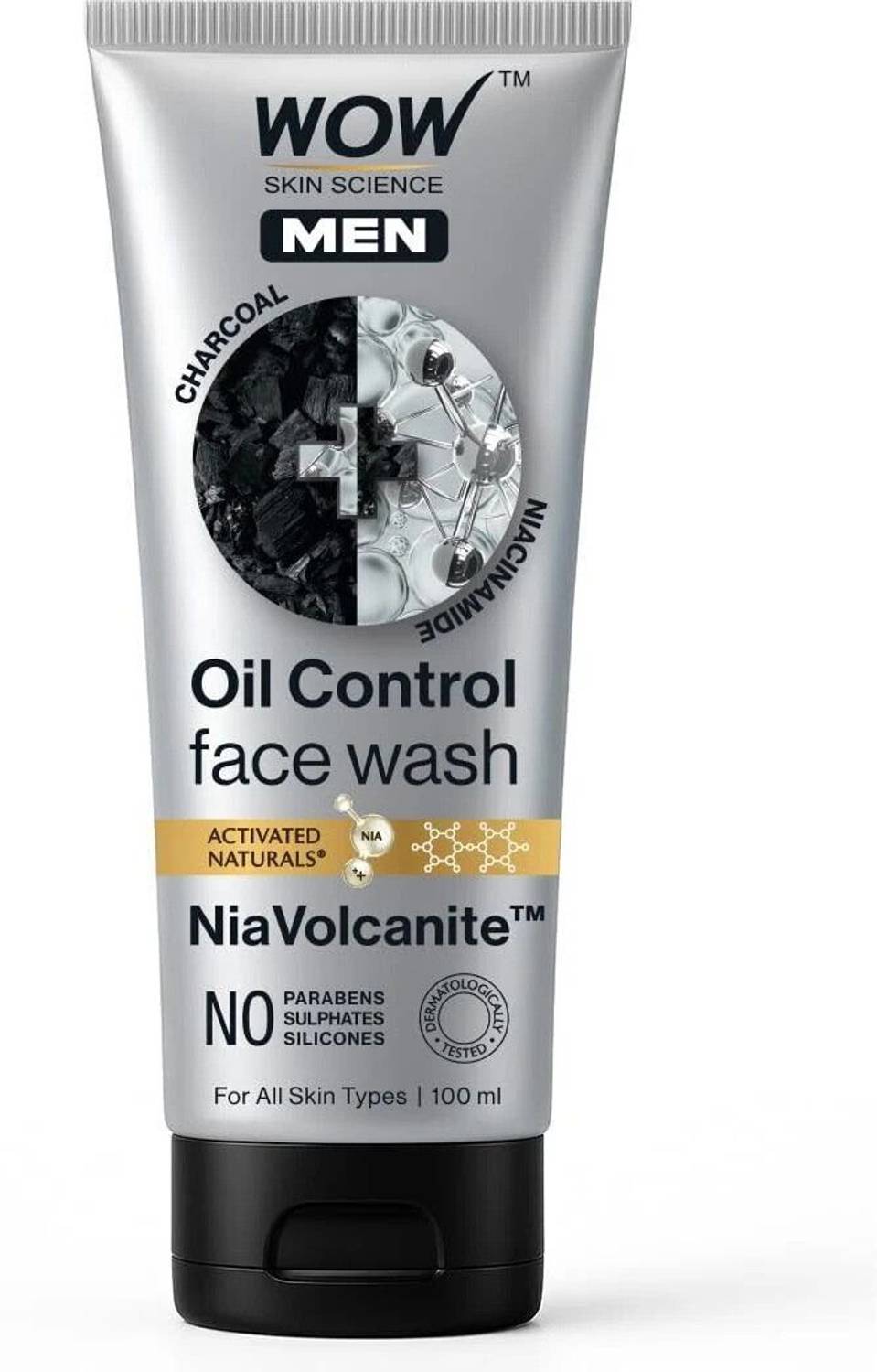 WOW SKIN SCIENCE MEN CHARCOAL + NIACINAMIDE Oil-Control Absorb