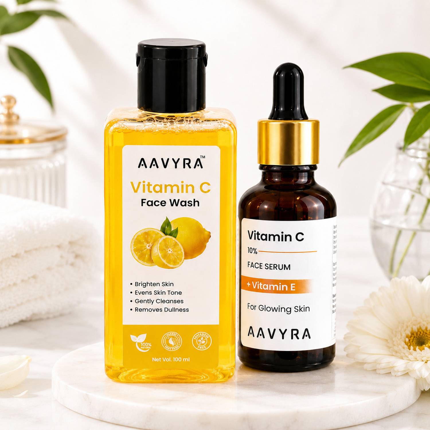 AAVYRA Vitamin C Face Serum with Vitamin C Facewash for skin care (2 Items in the set) Face Wash