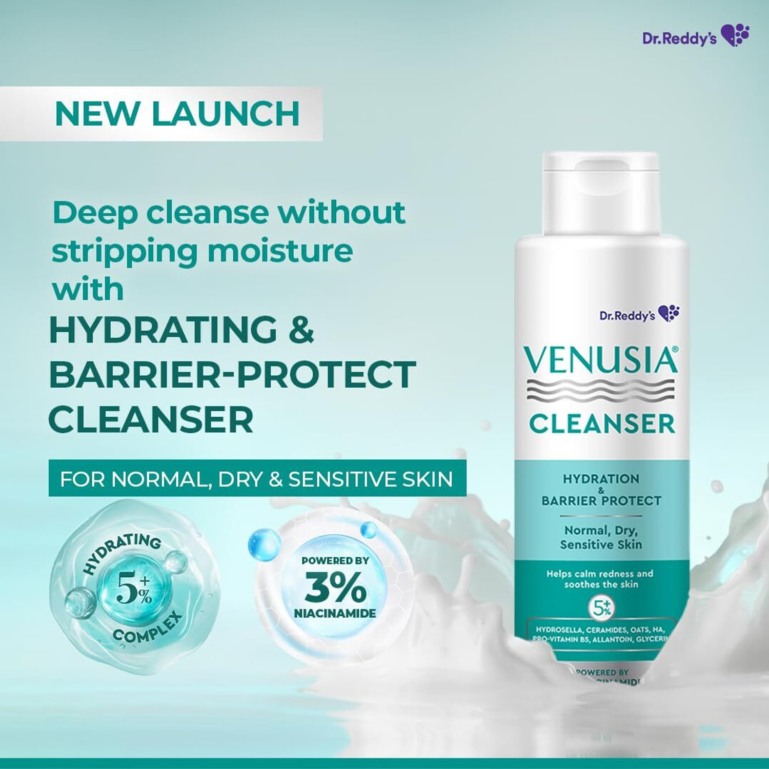 Image of Dr. Reddy's Venusia Hydrating & Barrier Protect Cleanser For All Skin Type Face Wash
