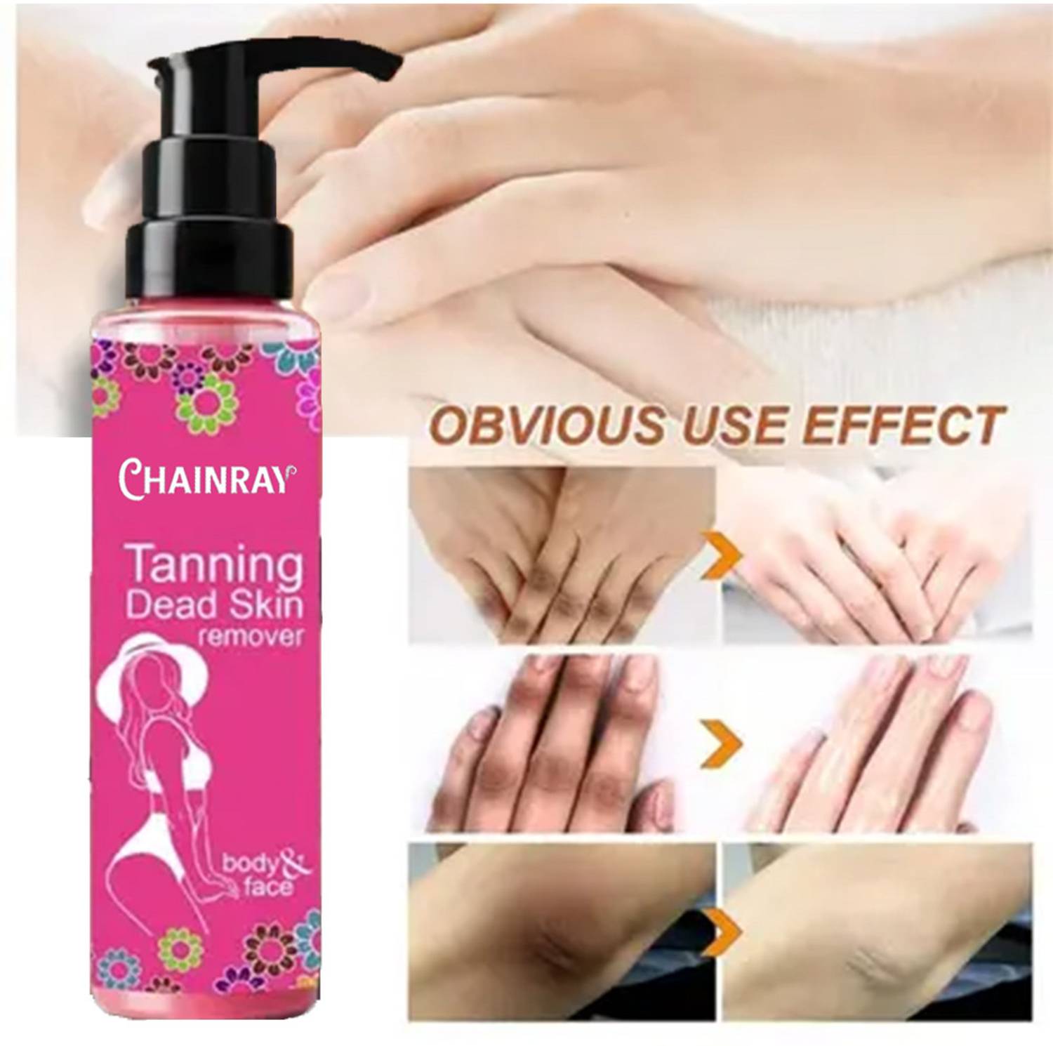 CHAINRAY Tanning remover 100% Natural Arbutin,Coffee,Charcoal,Niacinamide,Use With Serum Men & Women
