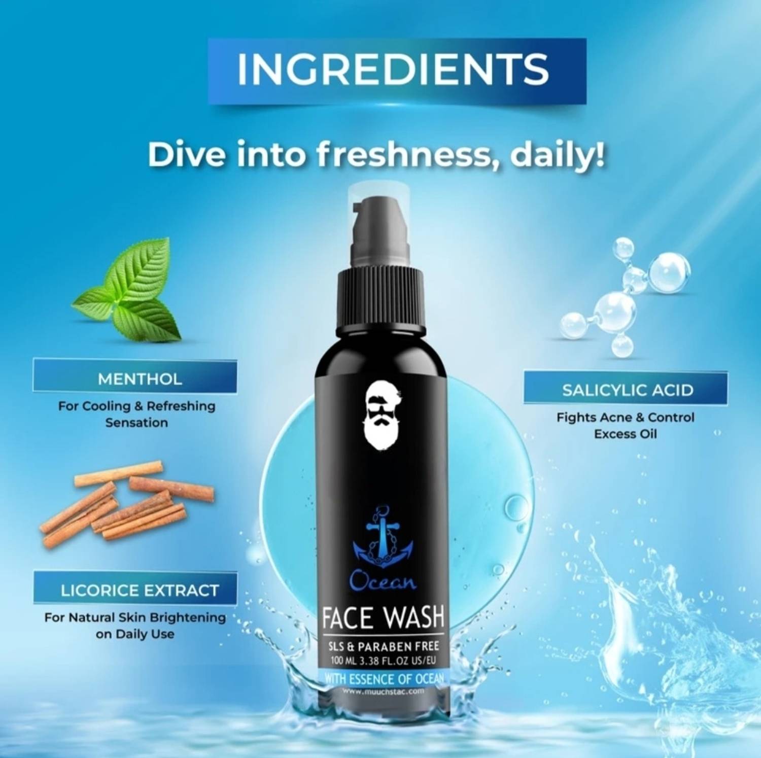 shivinaluxe Ocean Pure Refresh Face Wash Pack of 2 - Image 2