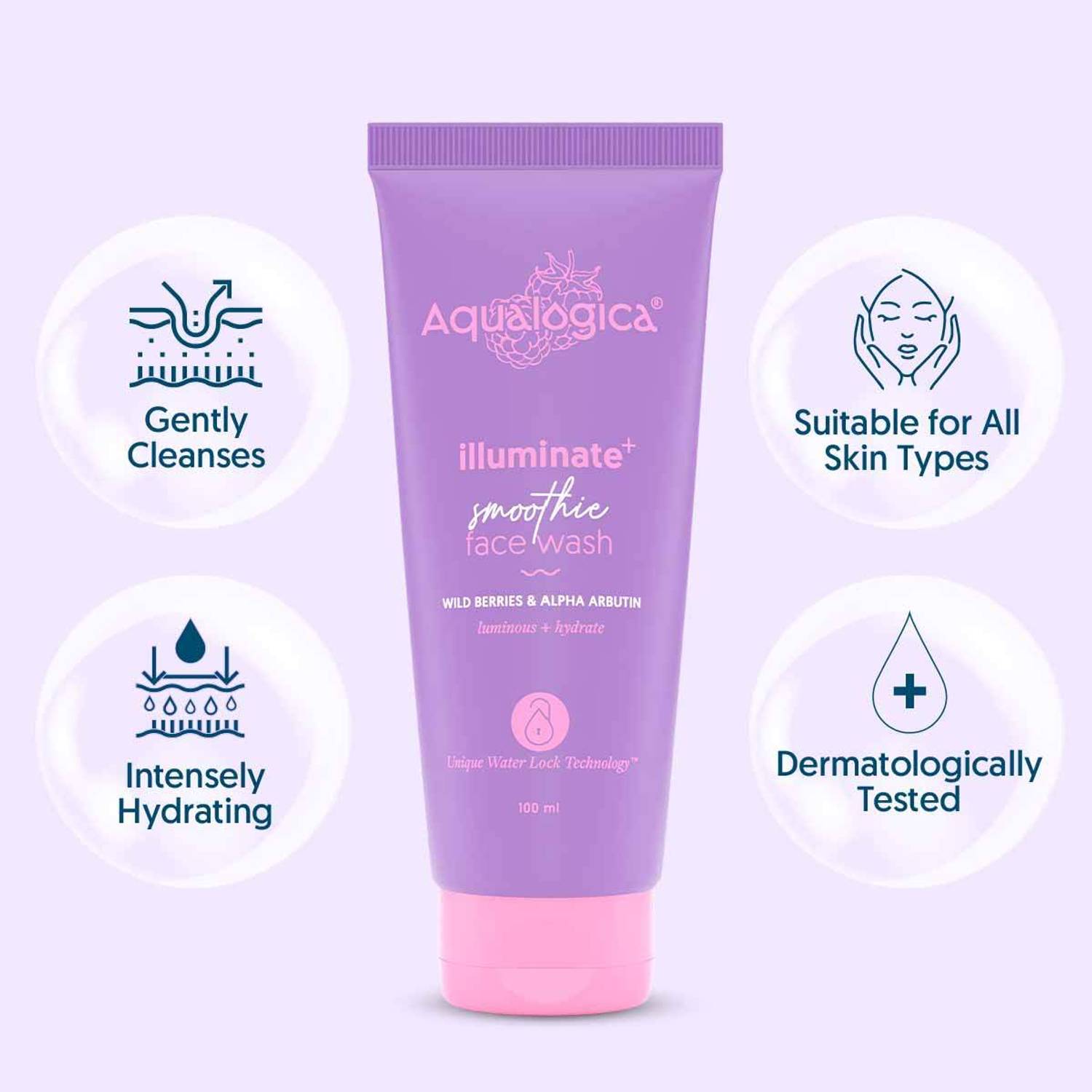 Aqualogica Illuminate+ Smoothie Face Wash 100ml - Image 2