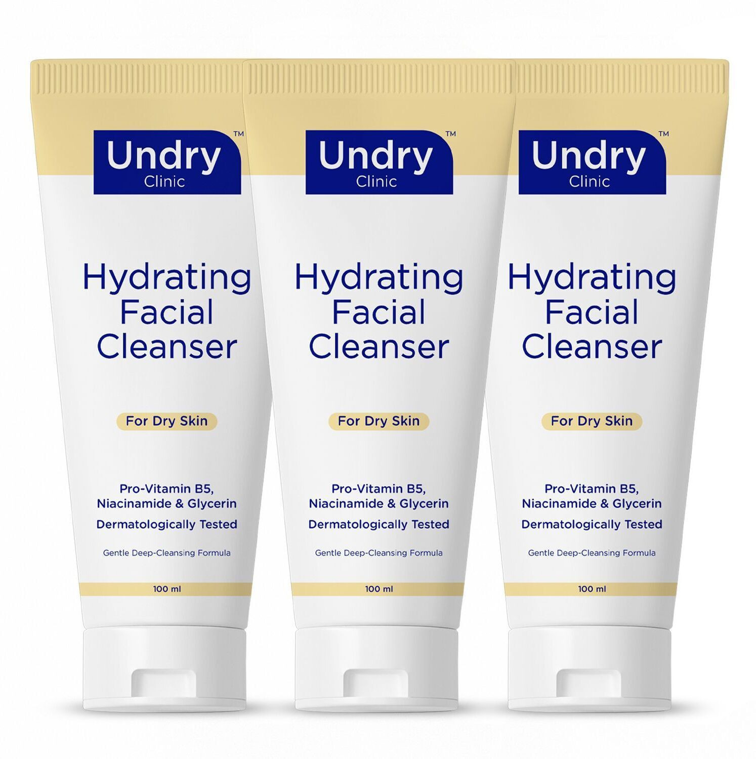 Image of Undry Hydrating for Dry Skin for Men,Women Pack of 3 Face Wash