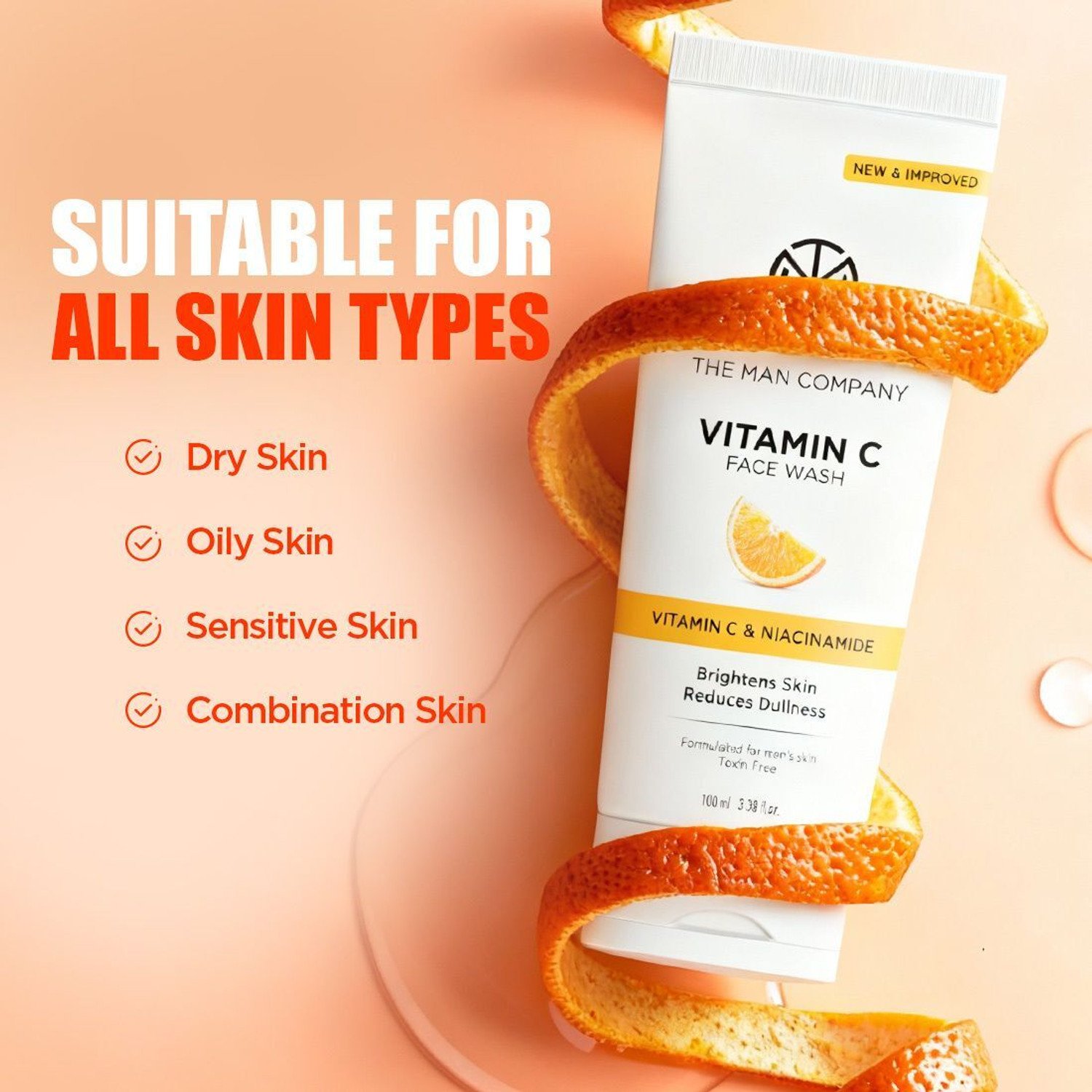 Image of THE MAN COMPANY Vitamin C + Niacinamide Skin Brightening Vitamin C for Men Face Wash