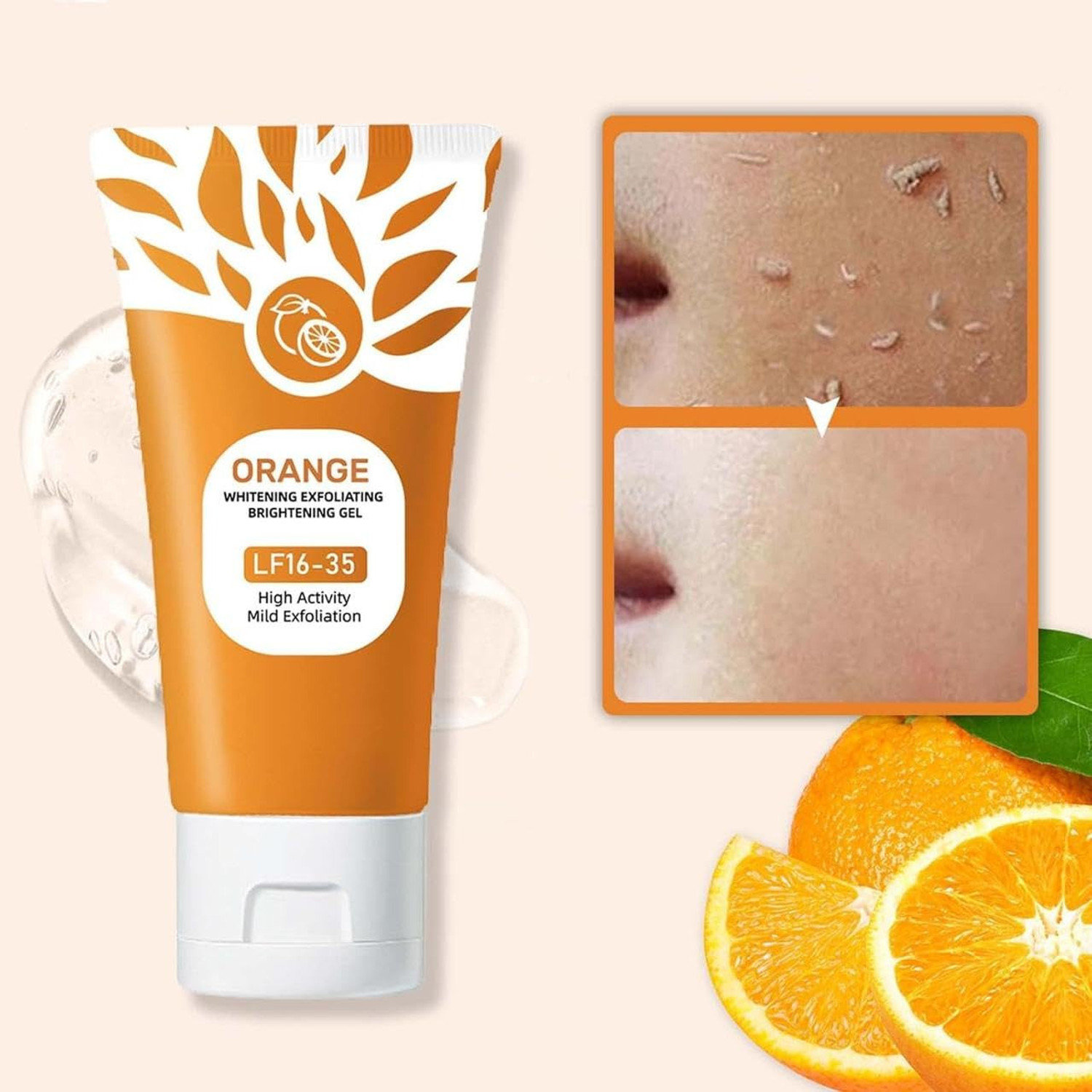 Image of Famire Orange Enzymes Exfoliating Gel for Face & Body, Orange Exfoliating Gel, Moisturizer Face Body Scrub,Deep Cleansing Moisturizing Facial Exfoliator for All Skin Types Face Wash