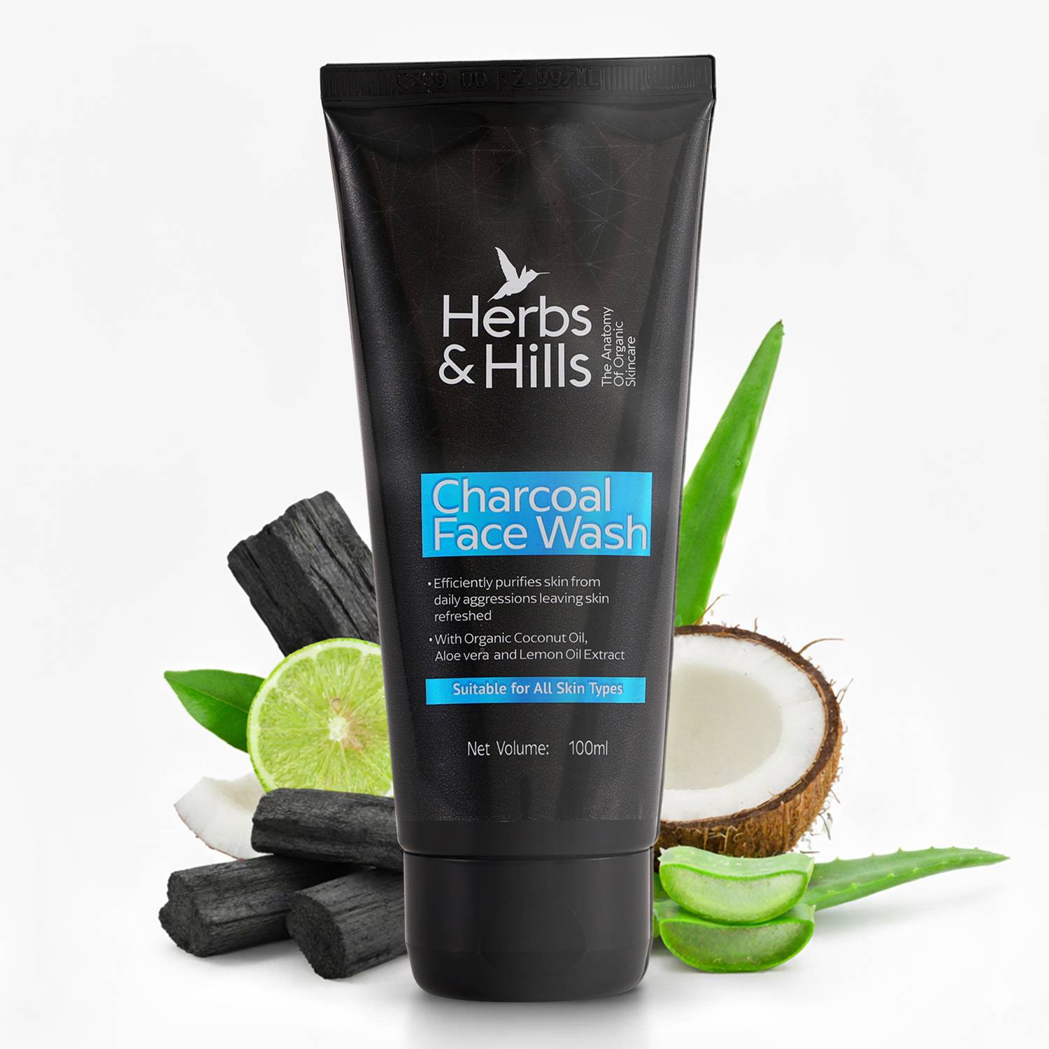 Herbs & hills Charcoal 100ml Face Wash