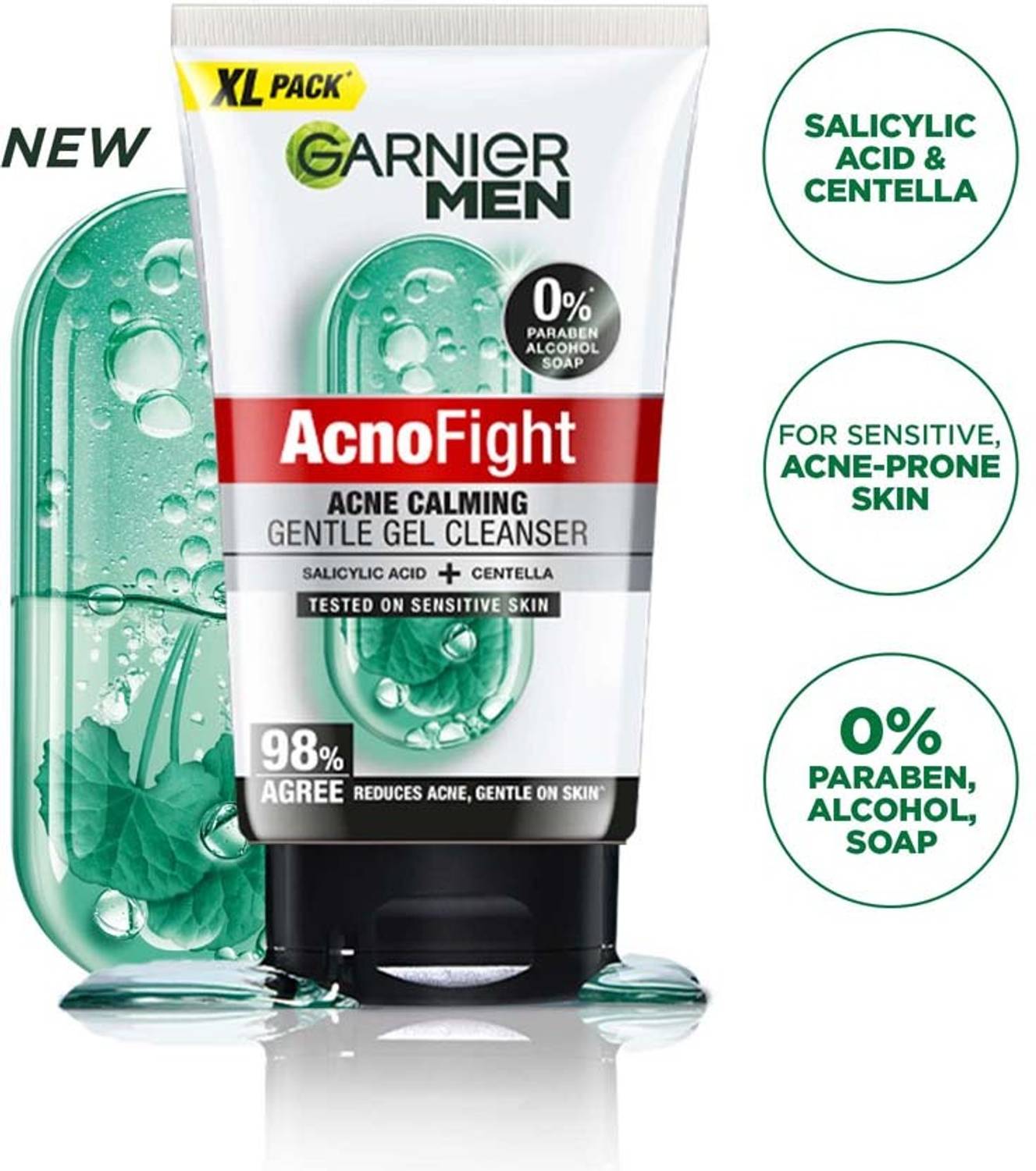 Garnier Men Acno Fight Gentle Cleanser Face Wash 300g - Image 2