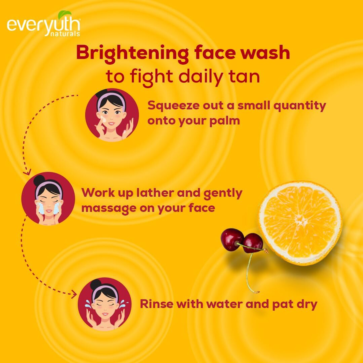 Image of Everyuth Naturals Brightening Lemon & Cherry 150ml Face Wash