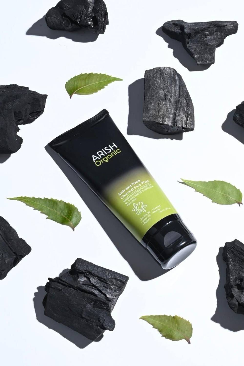 ARISH BIO-NATURAL Activated Neem Charcoal  | Clarifying Detox  for Clear, Refreshed Skin Face Wash