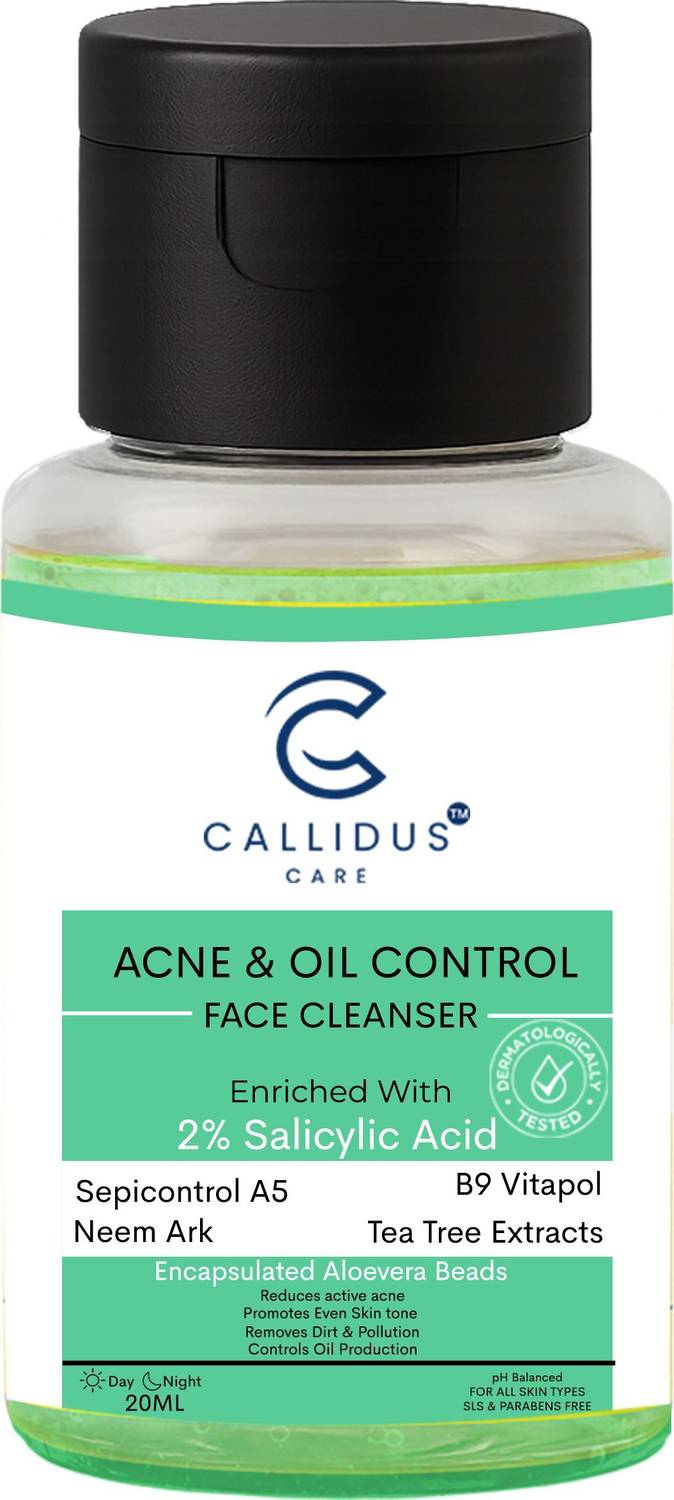 CALLIDUS CARE Acne & Oil Control Mini Face Cleanser 20ml | Clear Skin Wash Face Wash