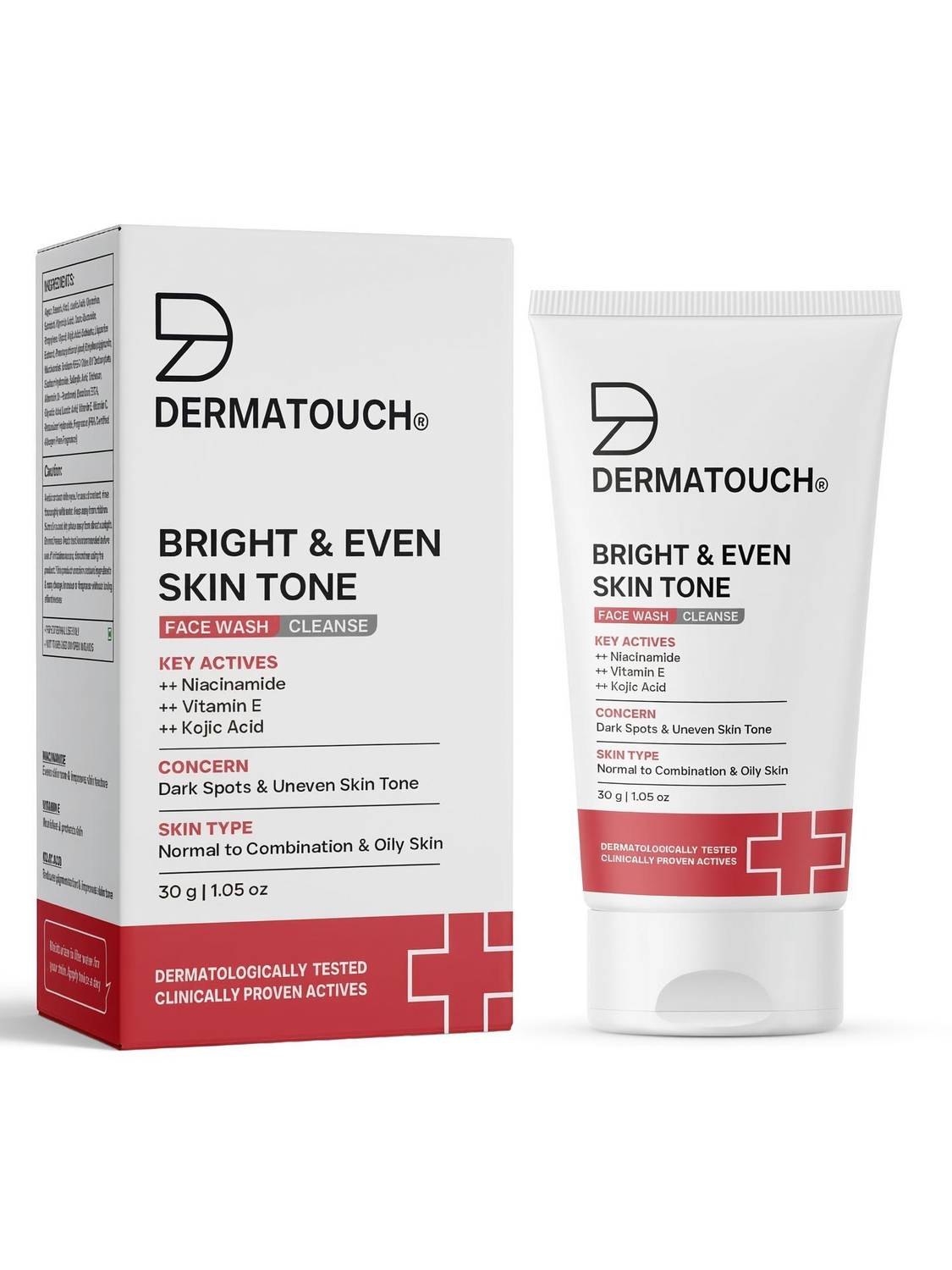 Dermatouch Bright & Even Tone with Niacinamide, Vitamin E and Kojic Acid Face Wash