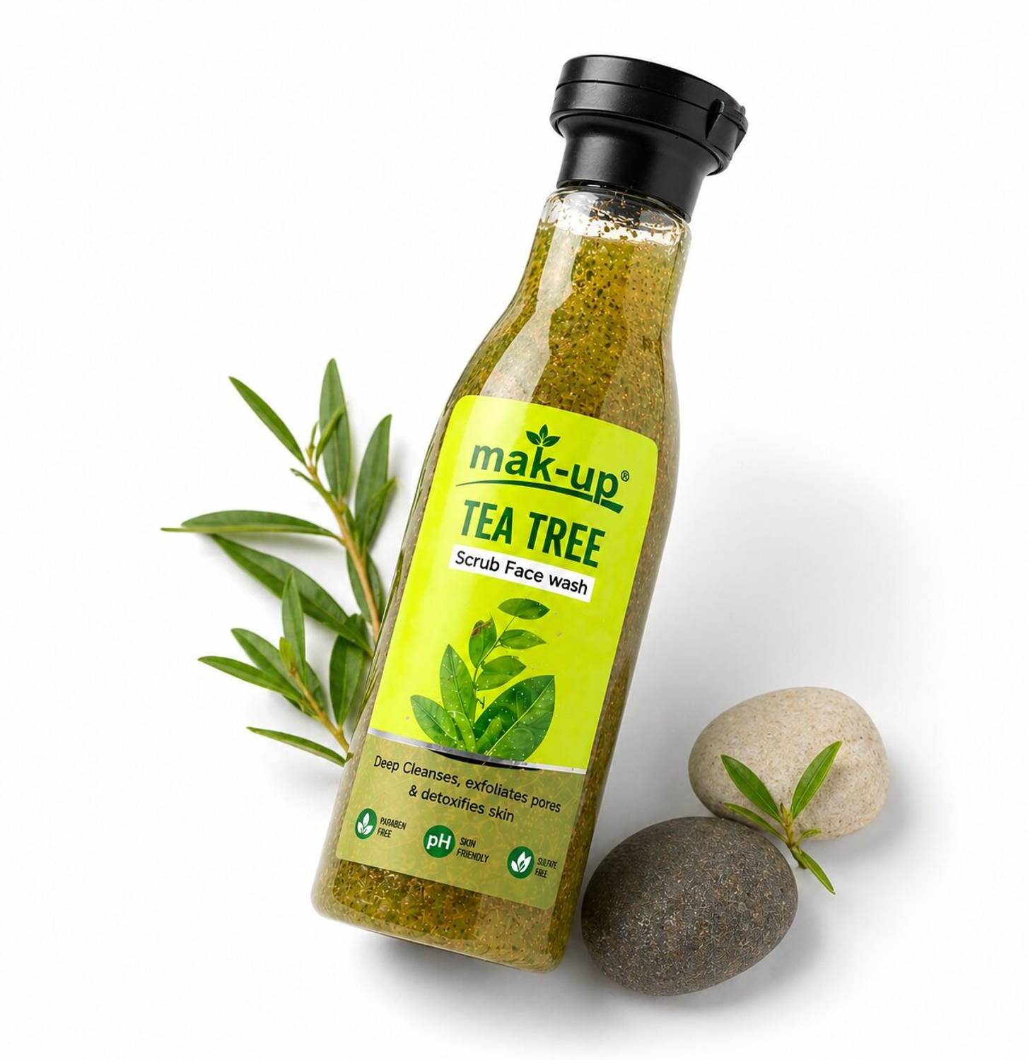 MAKUP Tea Tree Scrub 200ml All Skin Types Face Wash (400 ml)