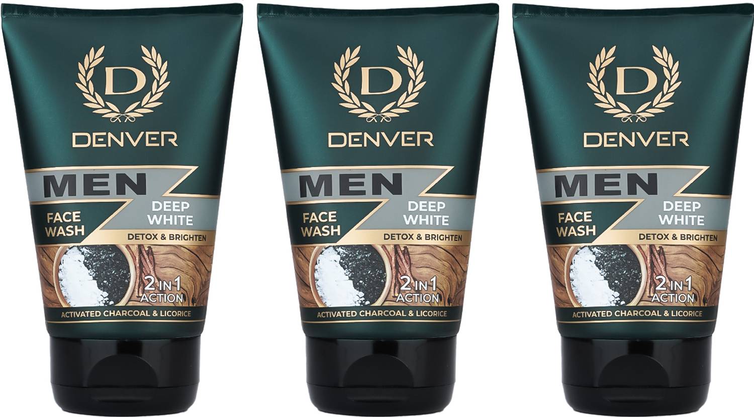 DENVER Deep White Facewash 3x100ml - Image 1