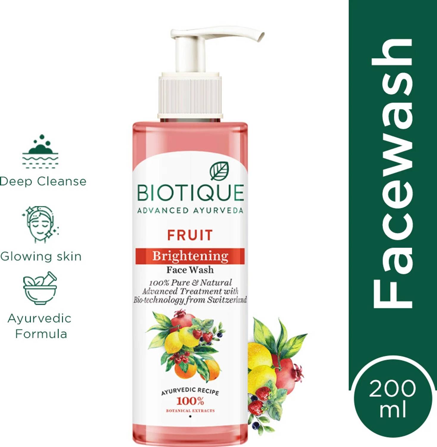 BIOTIQUE Fruit Brightening Face Wash 100ml - Image 2