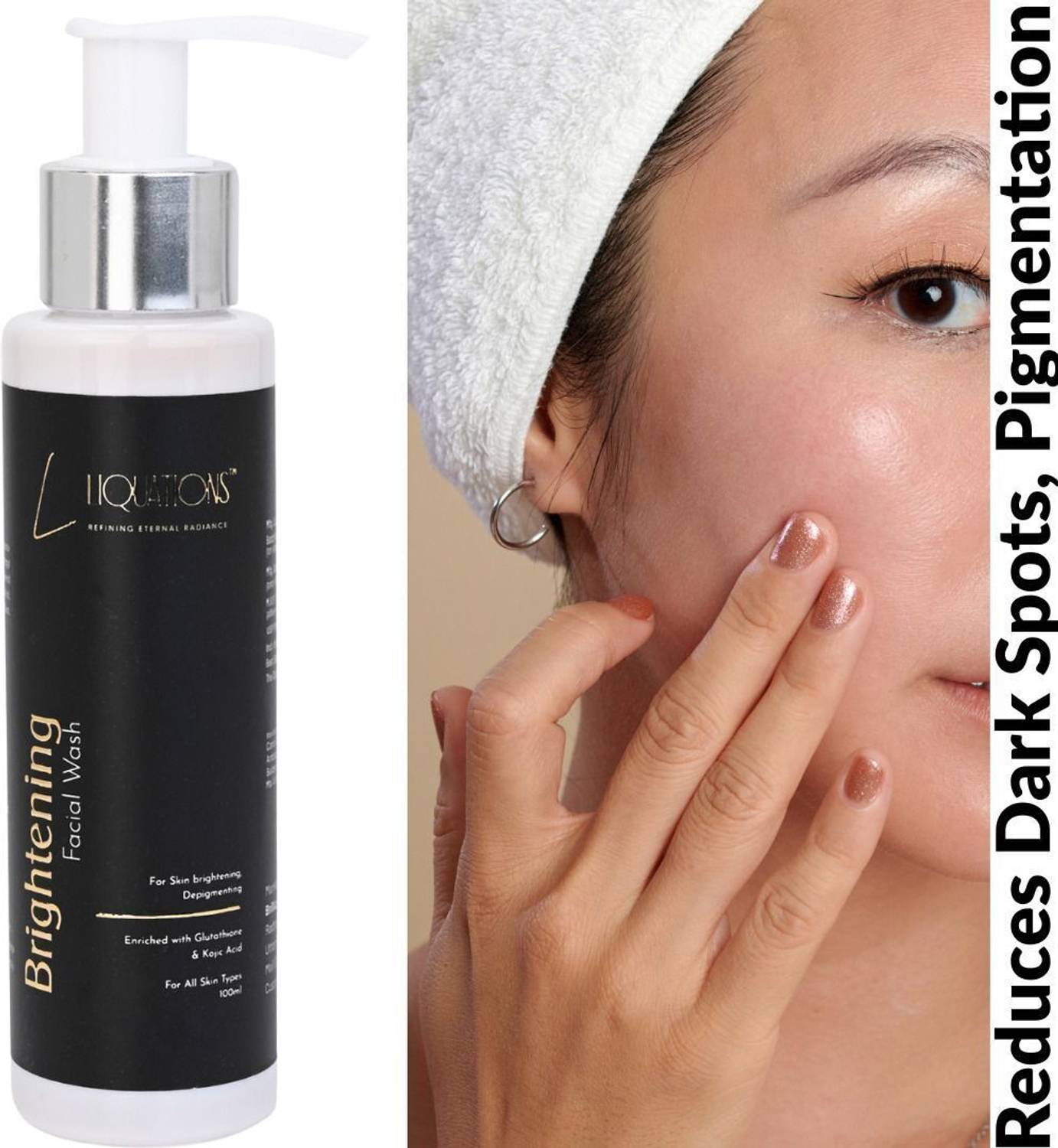 Liquations Brightening Facewash For Glowing Skin | Reduces Dark  Spots,Pigmentation & Even Tone Skin with Kojic Acid & Glutathione | All  Skin Types | For Women & Men Face Wash
