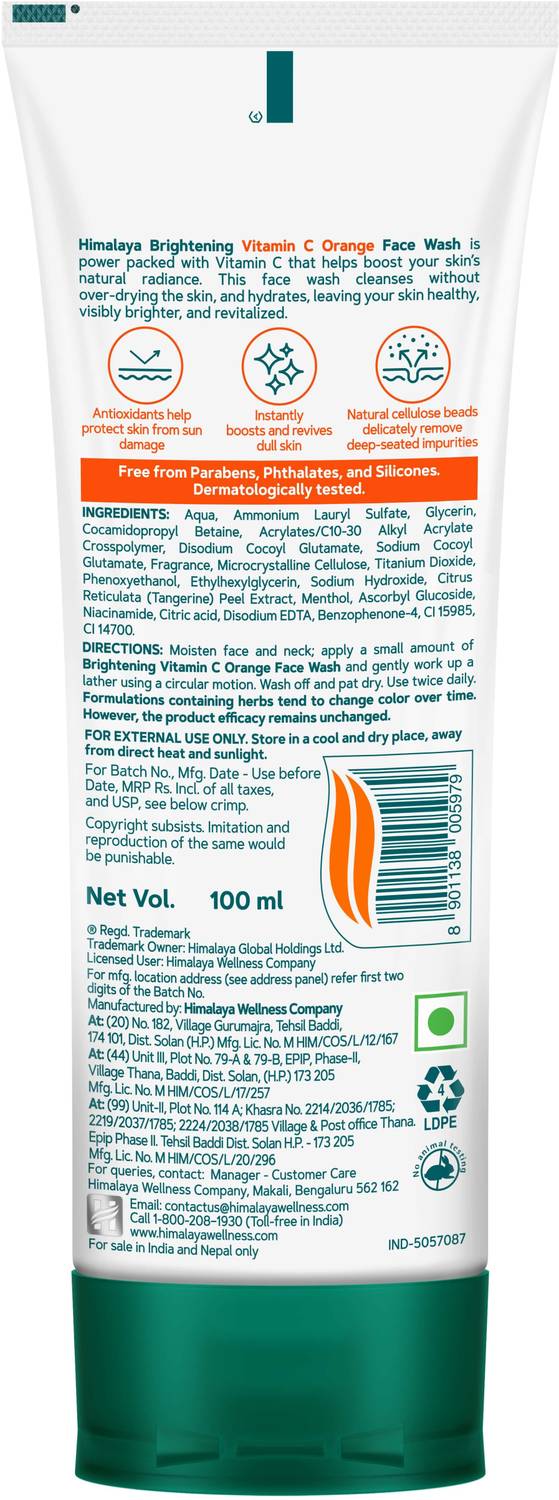 Himalaya Brightening Vitamin C Face Wash 100ml - Image 2