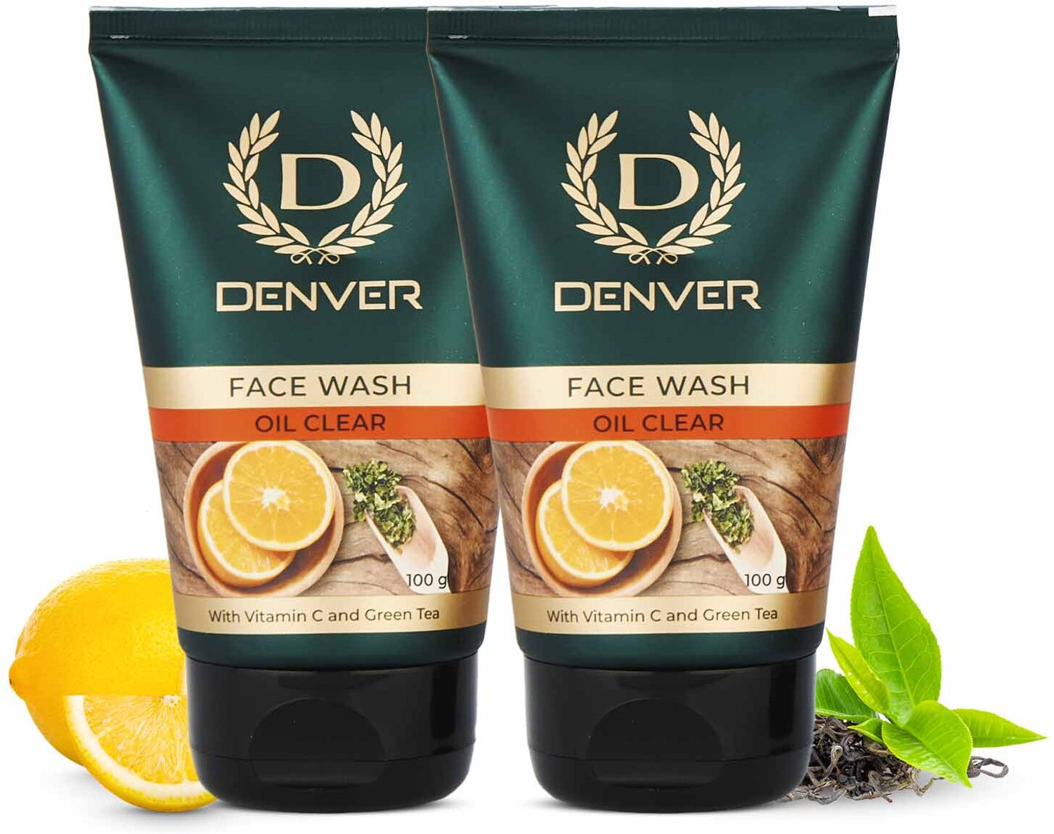 Image of DENVER Oil Clear Facewash With Vitamin C and Green Tea Combo ( 2 X 100 gm ) Face Wash
