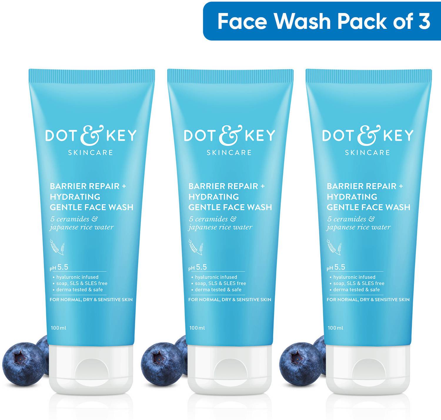 Dot & Key Barrier Repair Hydrating Gentle Pack of 3 With Probiot