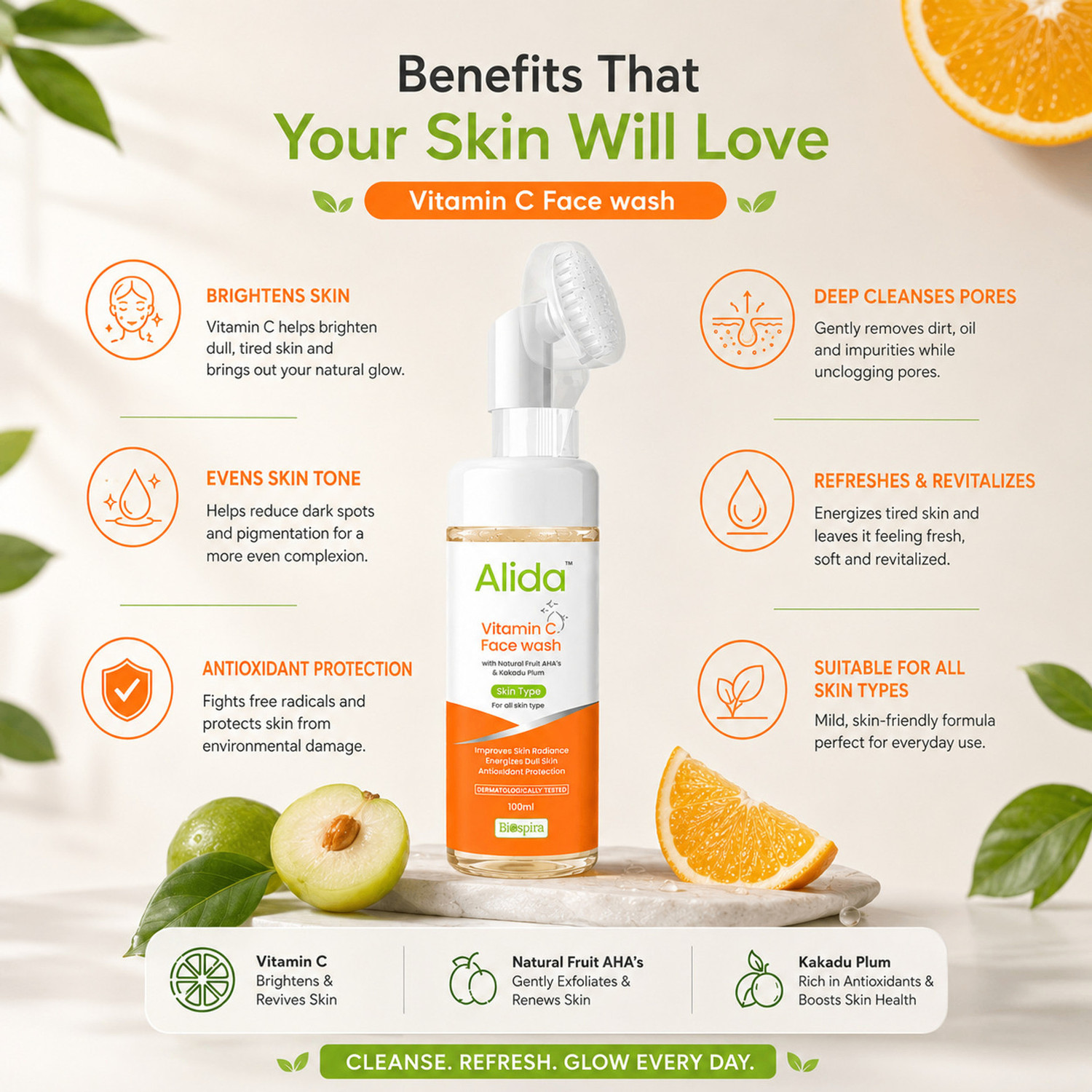 Image of ALIDA Vitamin C Face wash Pack of 2 Face Wash