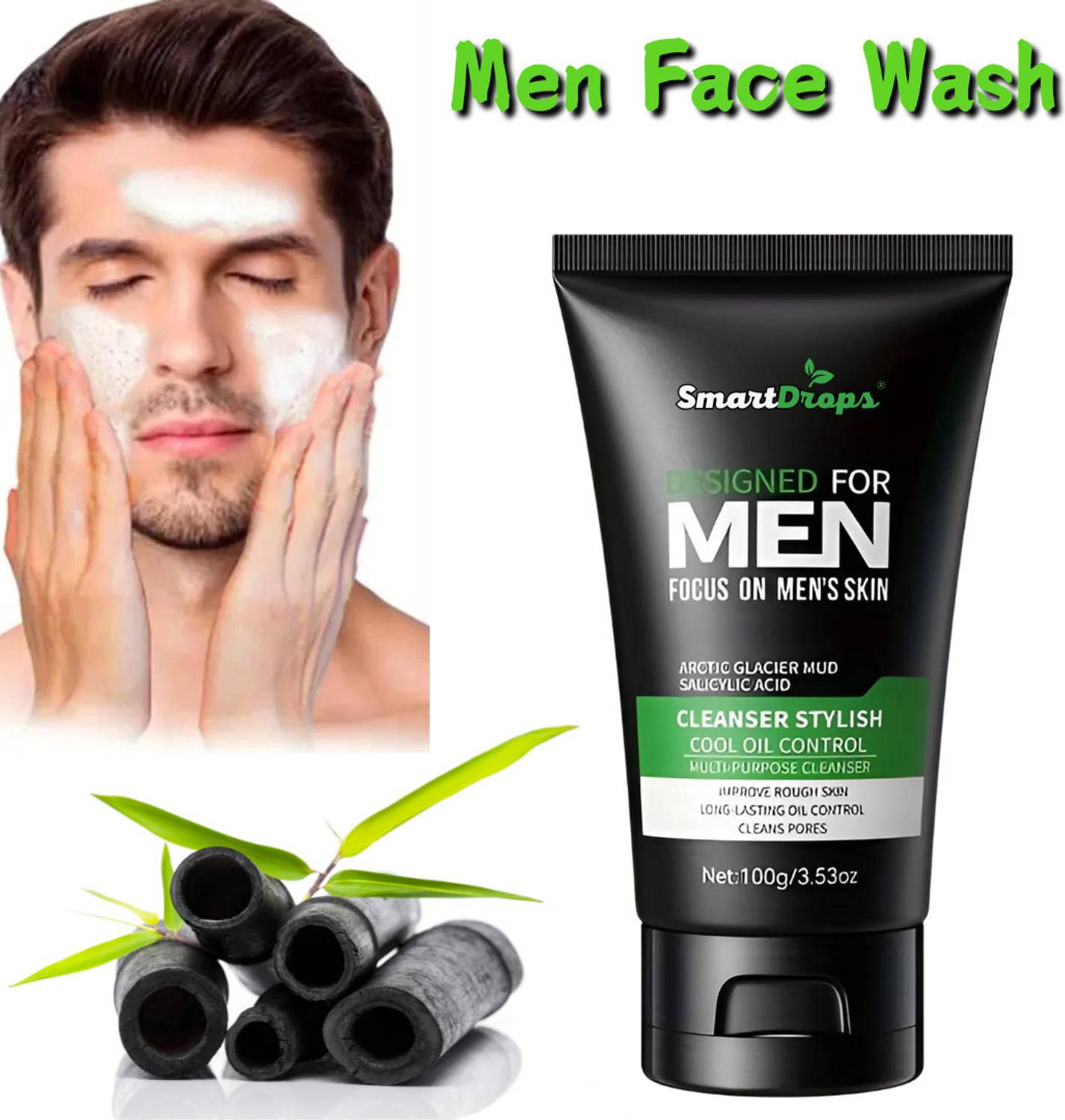 smartdrops Men Oil Clear Deep Cleansing Face Wash - Image 1