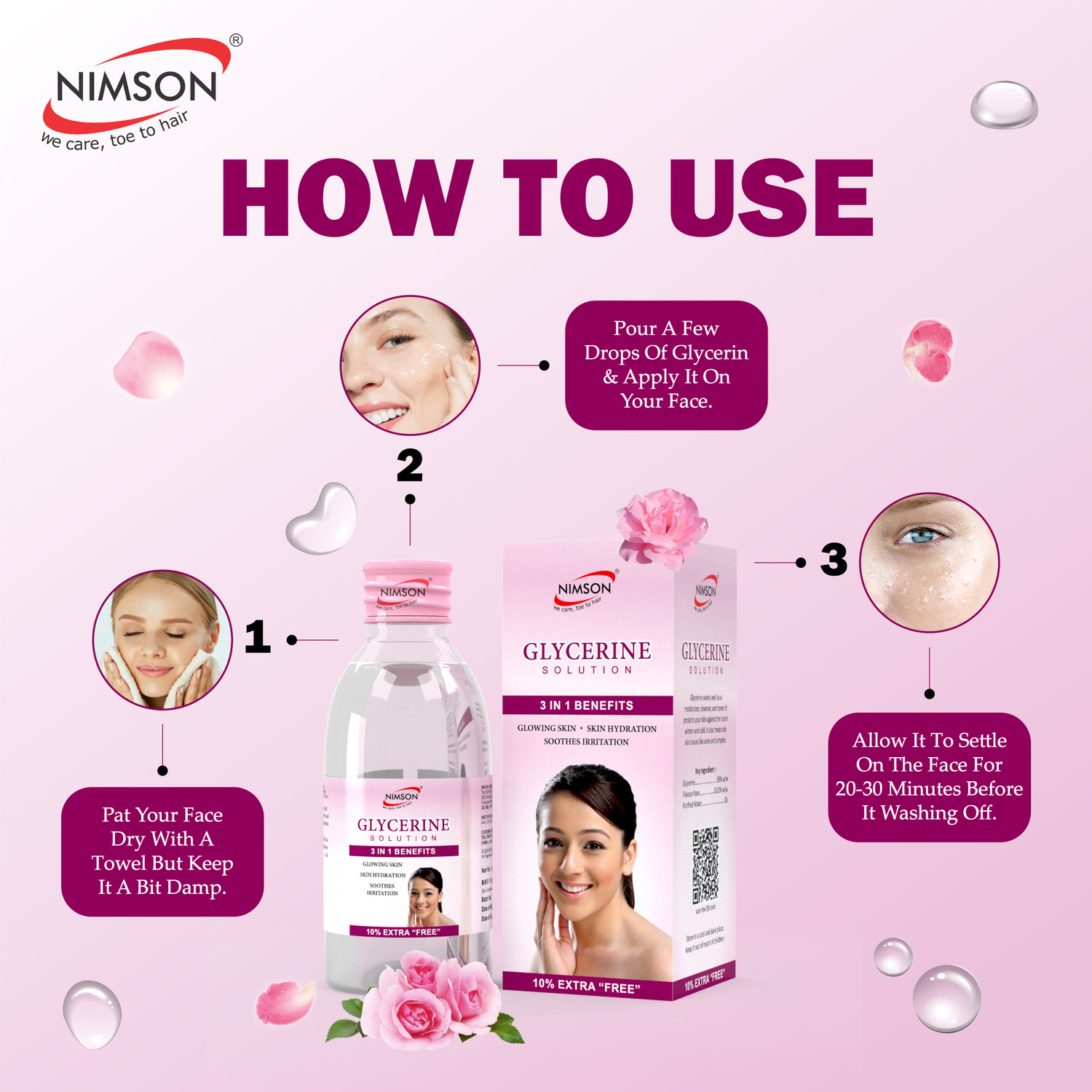 Image of Nimson Glycerine For Skin Protectiton Moisturizing Dryness Soft & Glowing Skin Glycerin Face Wash