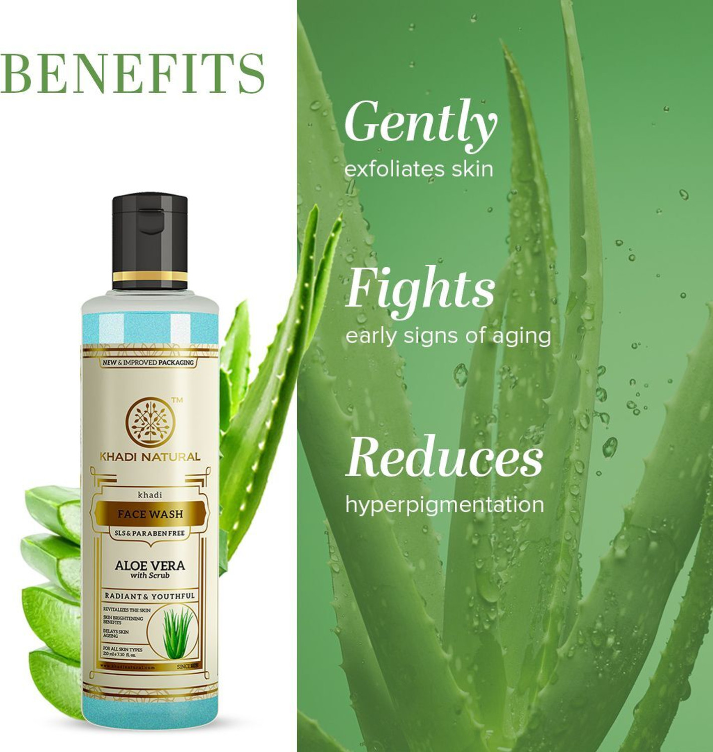 Image of KHADI NATURAL Aloe Vera for Fresh Hydrated Skin Care Face Wash