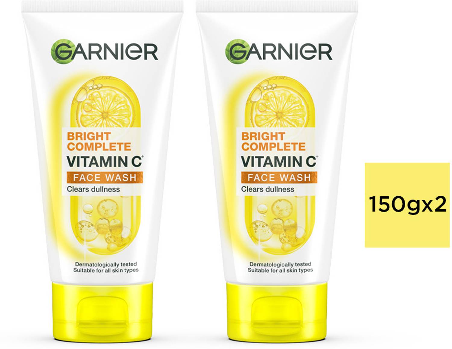 GARNIER Bright Complete VITAMIN C , 150g (Pack of 2)|Brighter and Glowing Skin Face Wash Rs. 338 - Flipkart