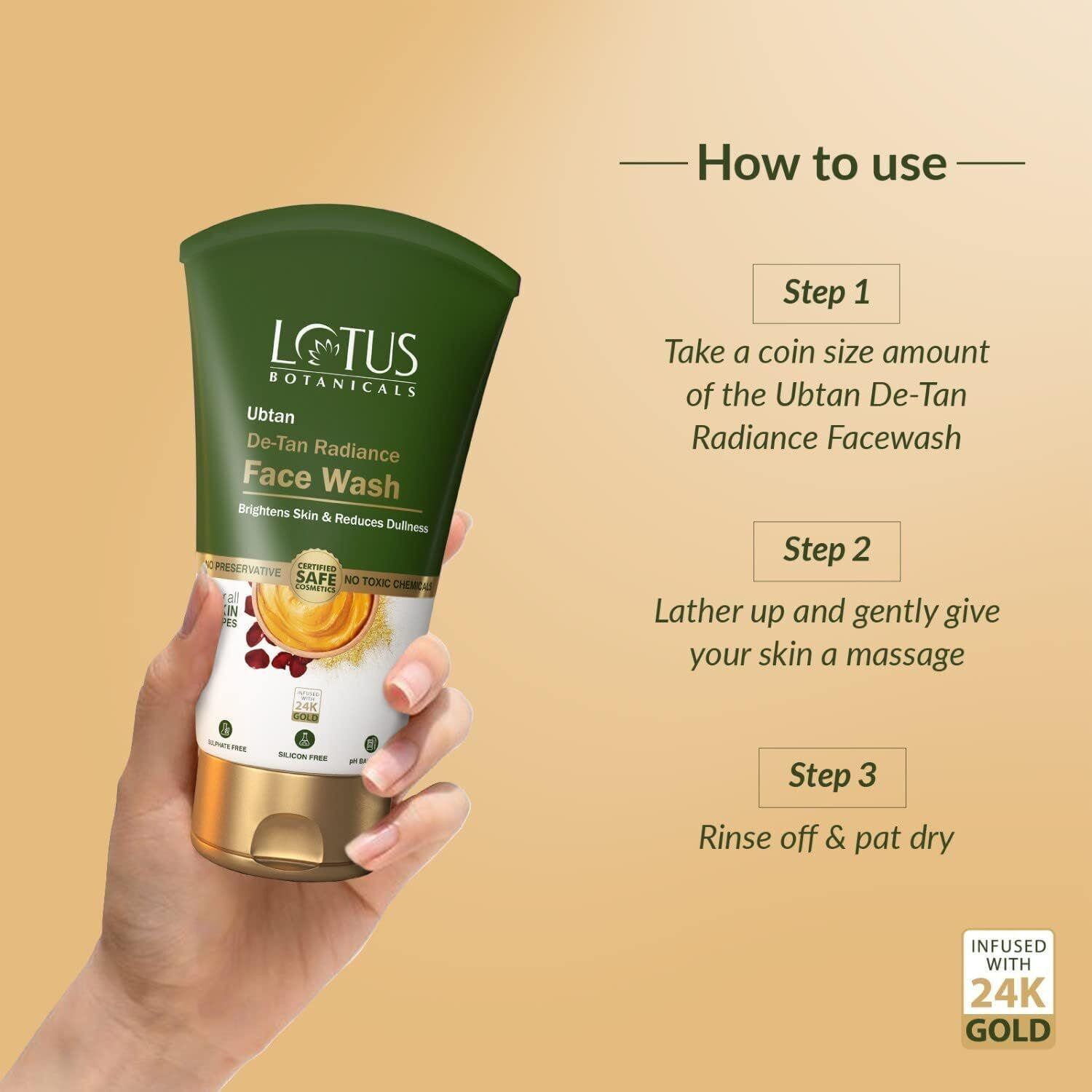 Image of Lotus Botanicals Ubtan De-Tan Radiance Facewash | Brightens Skin & Reduces Dullness|For All Skin Type Face Wash