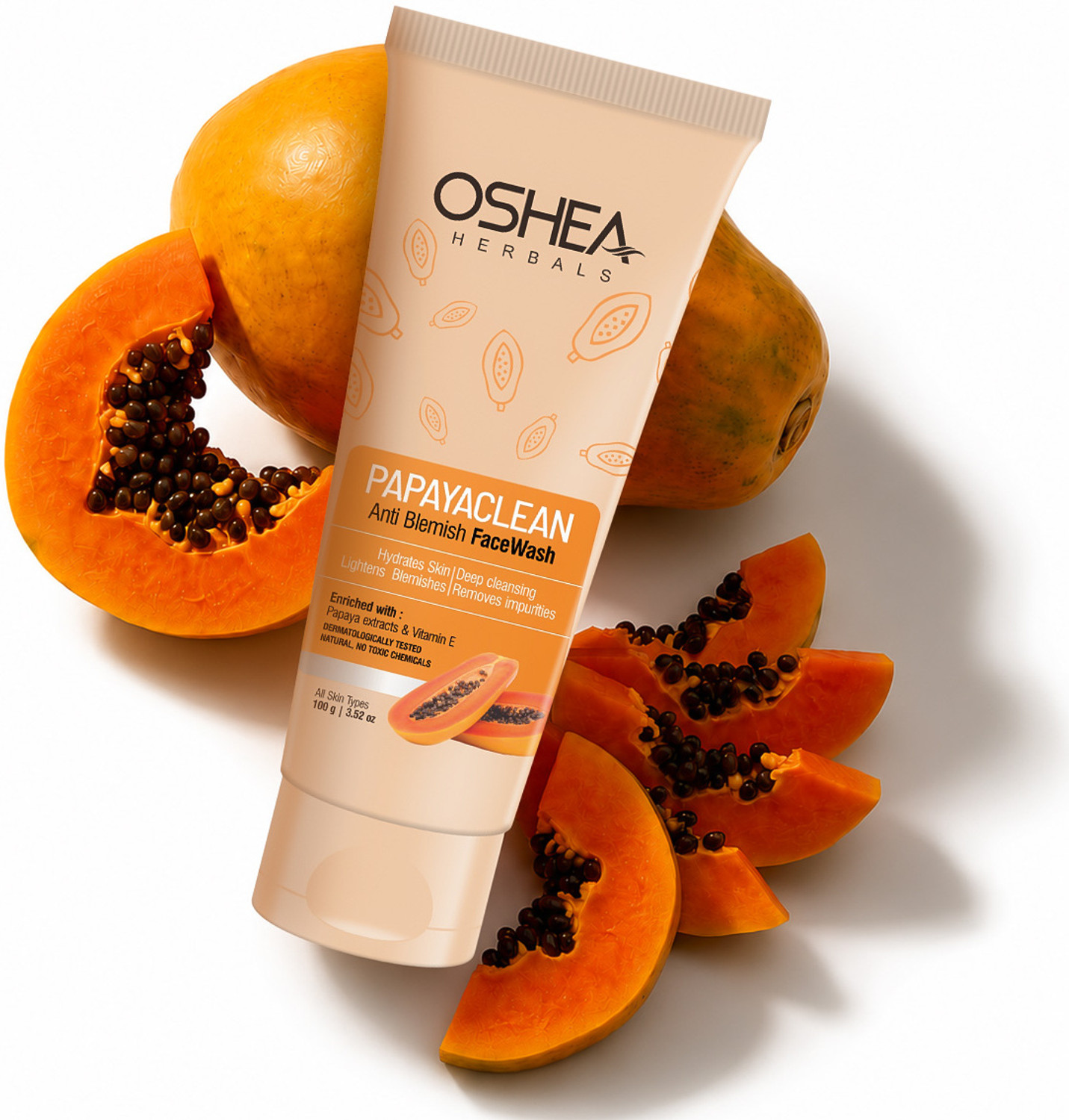 Image of Oshea Herbals Papayaclean Facewash for Deep Cleansing & Anti-Blemish Care Face Wash