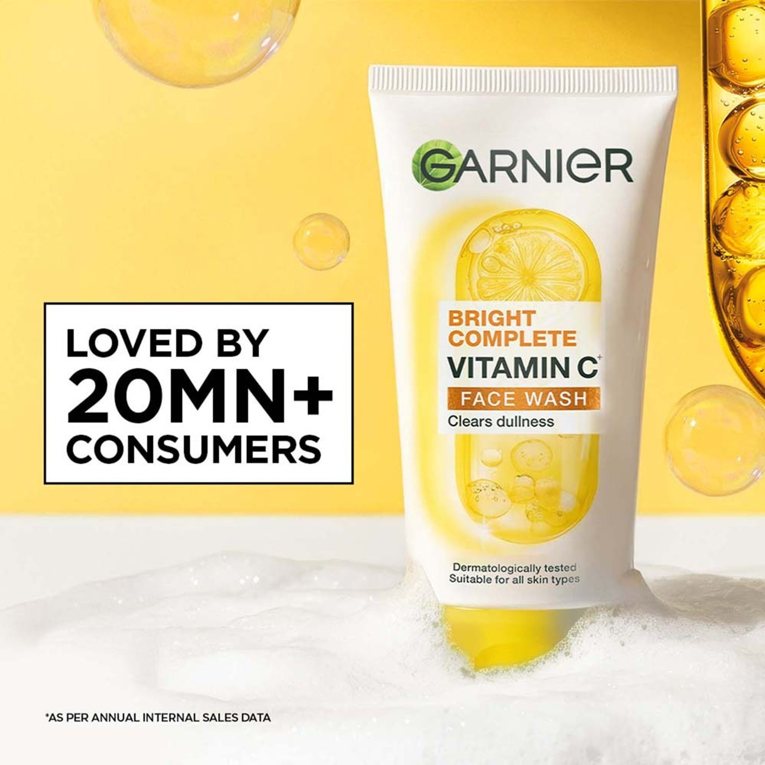 Image of GARNIER Bright Complete Vitamin C Cleanser for Bright & Glowing Skin Facewash Face Wash