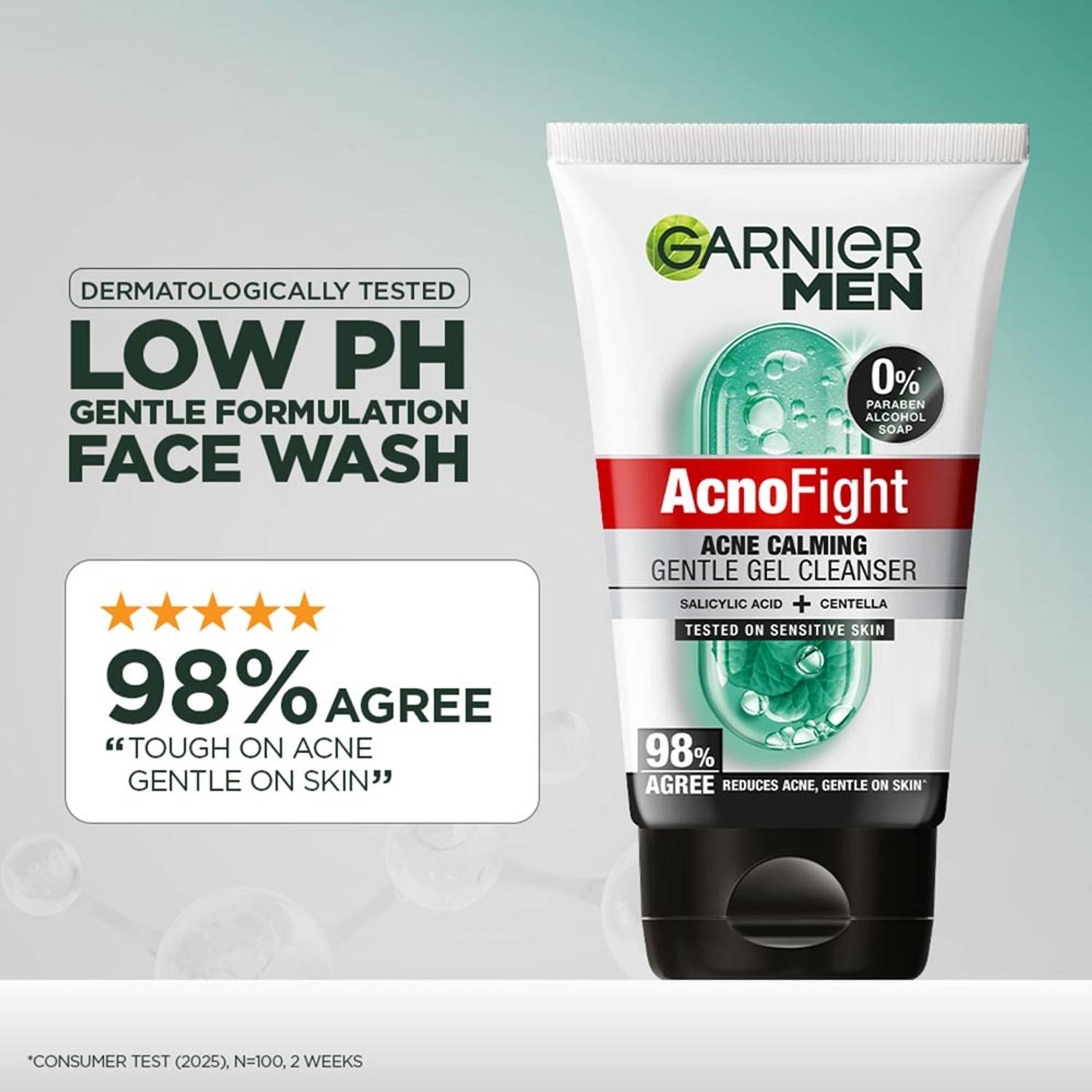 Garnier Men Acno Fight Gentle Cleanser Face Wash 300g - Image 3