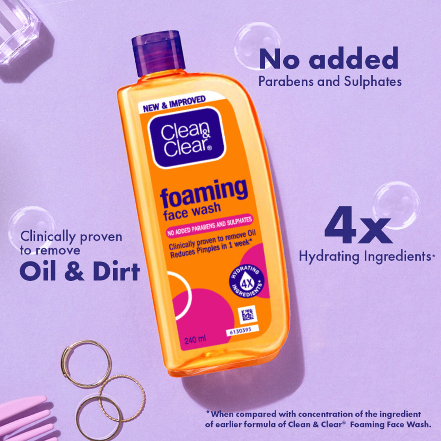 Image of Clean and Clear Oil free foaming face wash (2*240 ml)- Big Pack Face Wash