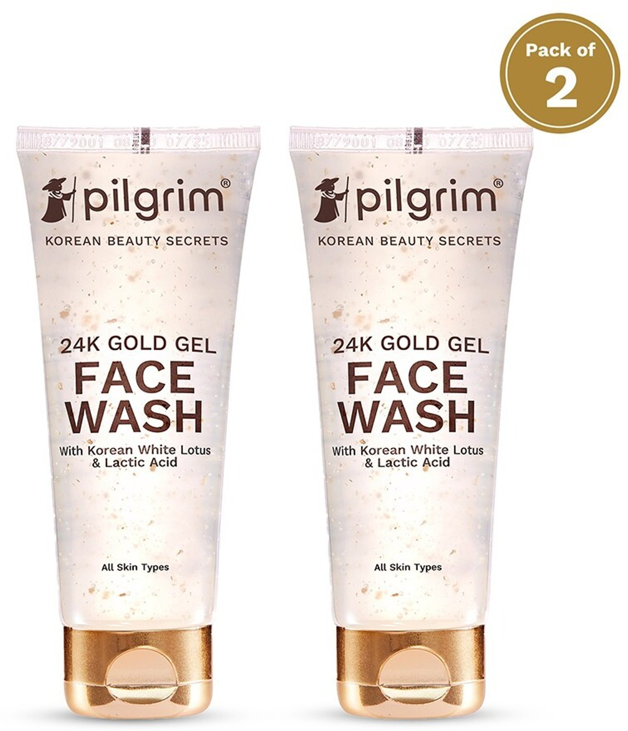 Image of Pilgrim 24K Gold Radiance Gel Enhances Glow & Reduce Dark Spot Pack of 2 Face Wash