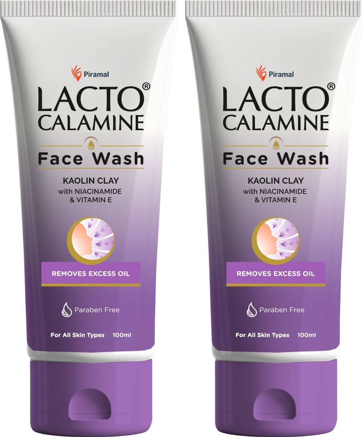Lacto Calamine with Kaolin Clay for Oily Skin (Pack of 2) Face Wa
