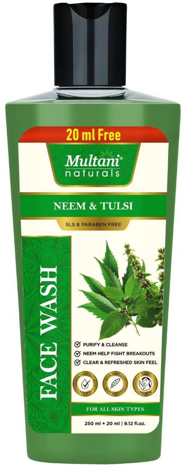 Image of Multani Naturals Neem & Tulsi I Removes Dirt & Impurities I SLS & Paraben Free - Face Wash