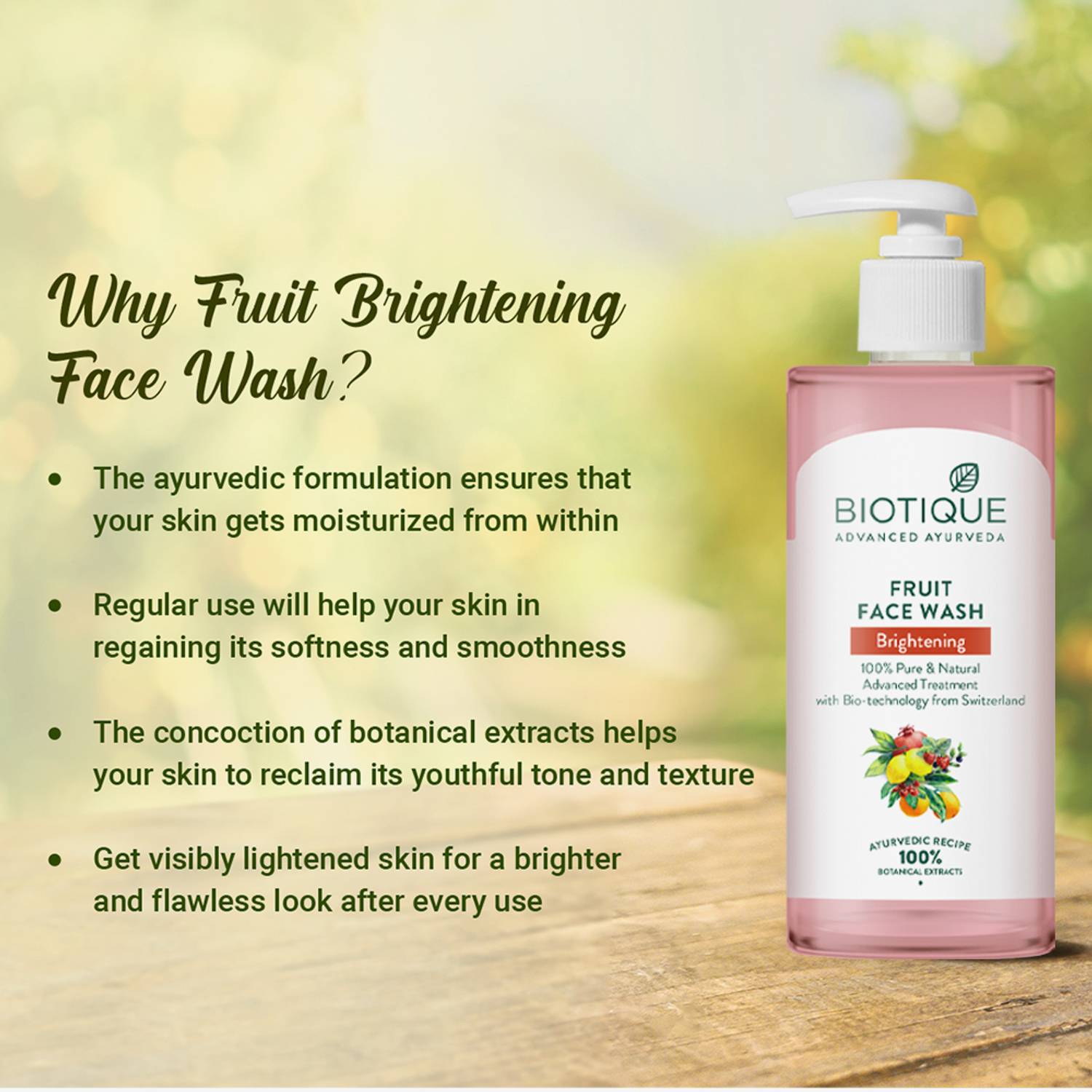 BIOTIQUE Fruit Brightening Face Wash 300 ml - Image 4