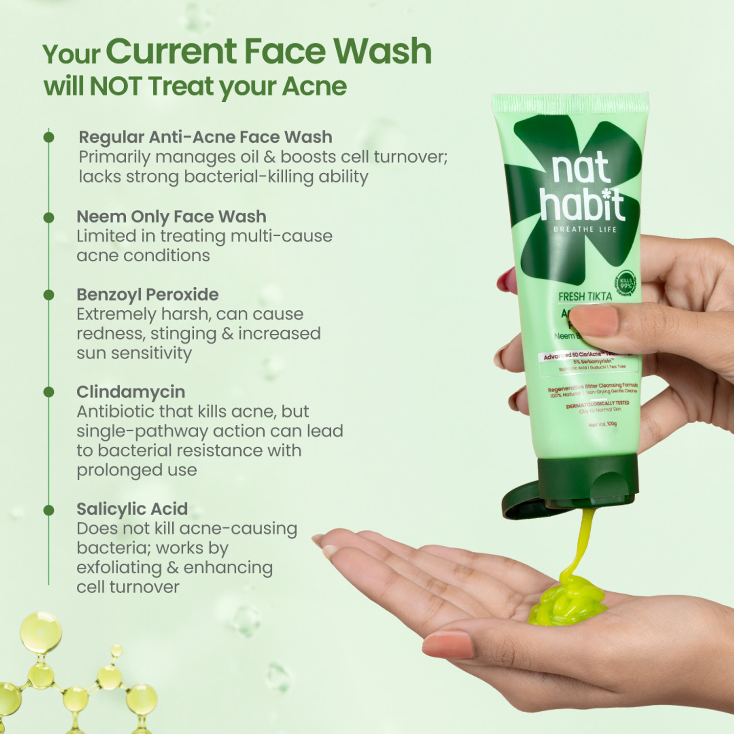 Image of Nat Habit Fresh Pimple Control (Gel) Neem Face Wash