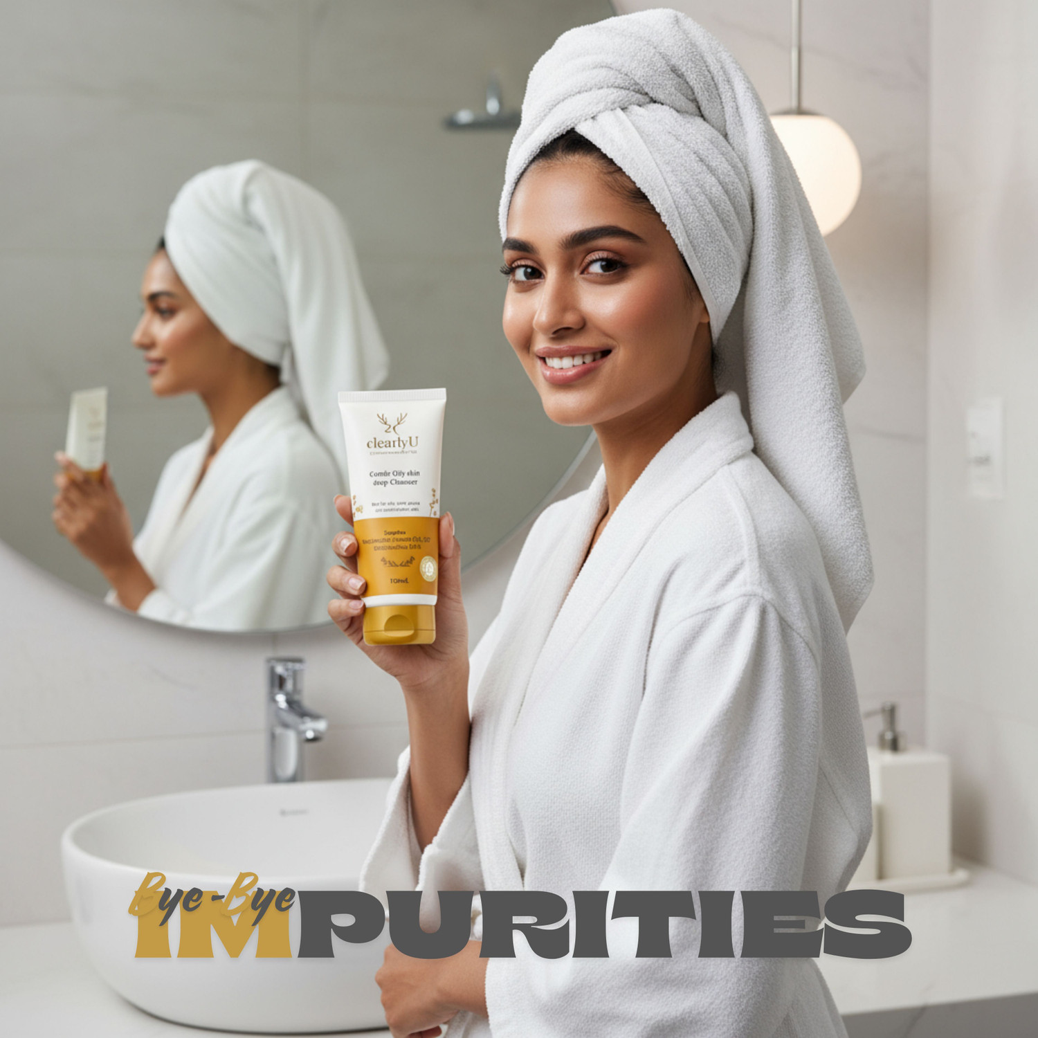 Image of clearlyU Deep Skin Cleanser | Niacinamide & Panthenol Enriched pH Balanced Formula for Oily & Acne-Prone Skin, 100 ml Face Wash