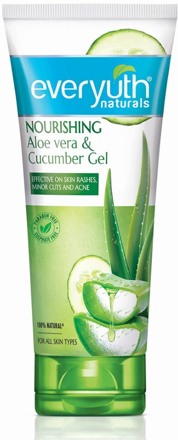 Image of Everyuth Naturals Nourishing Aloe Vera and Cucumber Gel Protects from Acne, Cuts and Rashes Face Wash