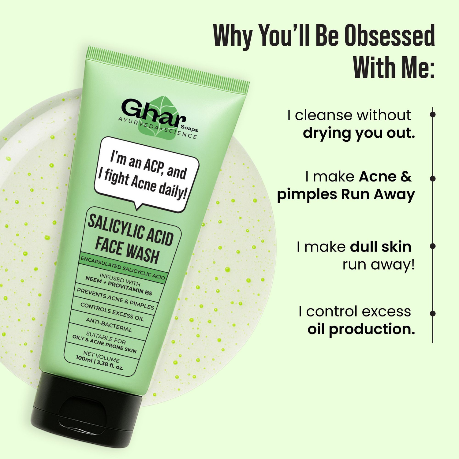 Image of Ghar Soaps Anti Acne | With Salicylic Acid, Neem & Niacinamide Face Wash