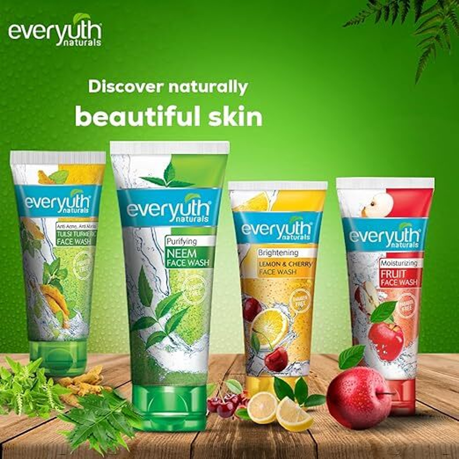 Image of Everyuth Naturals Purifying Neem Antibacterial Neem and Tea Tree Oil Hydrated Clear (150 g) PACK OF 1 Face Wash