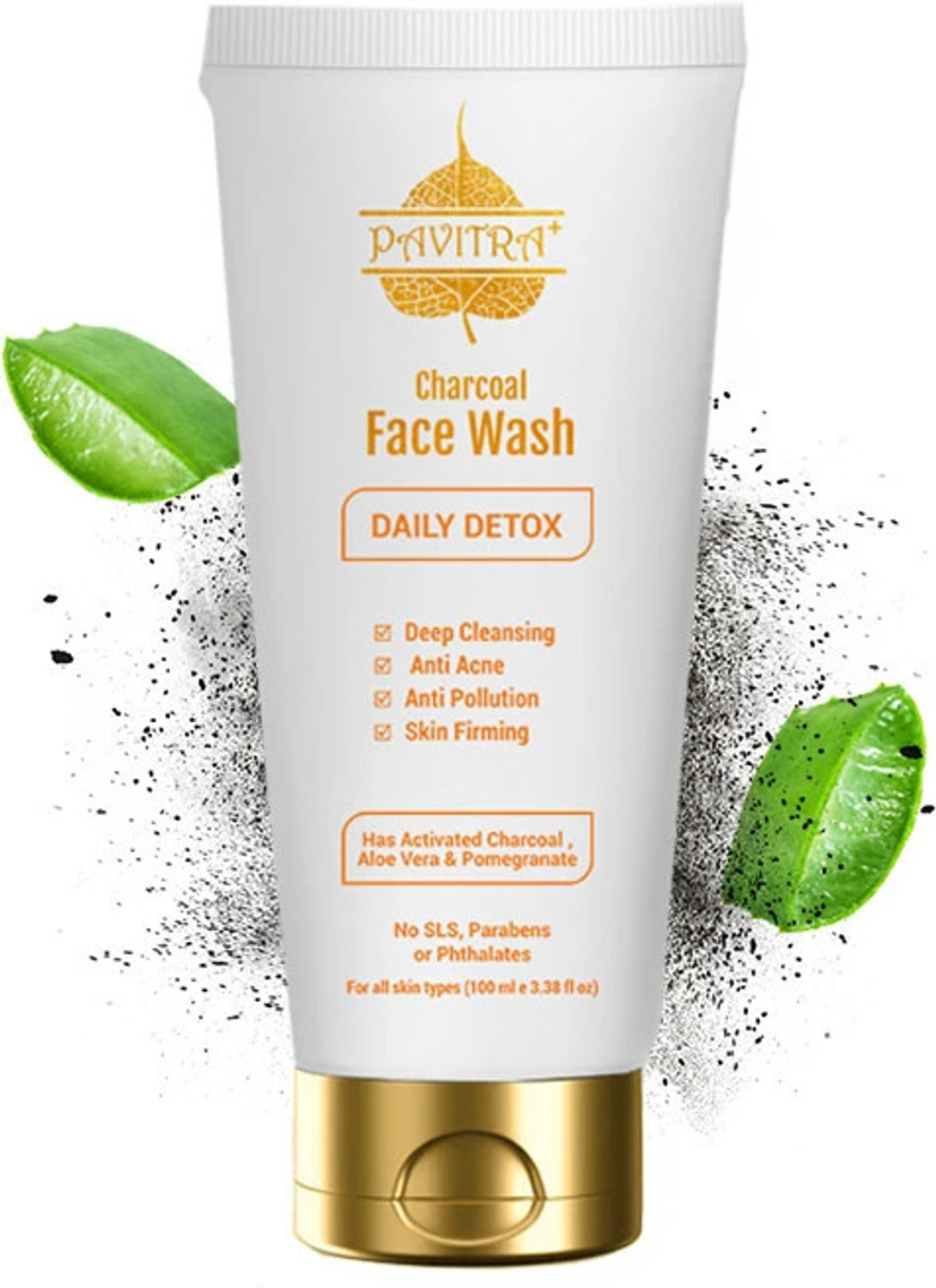 Image of PavitraPlus Organic Charcoal Face wash with Acne Oil & Pollution Control Face Wash