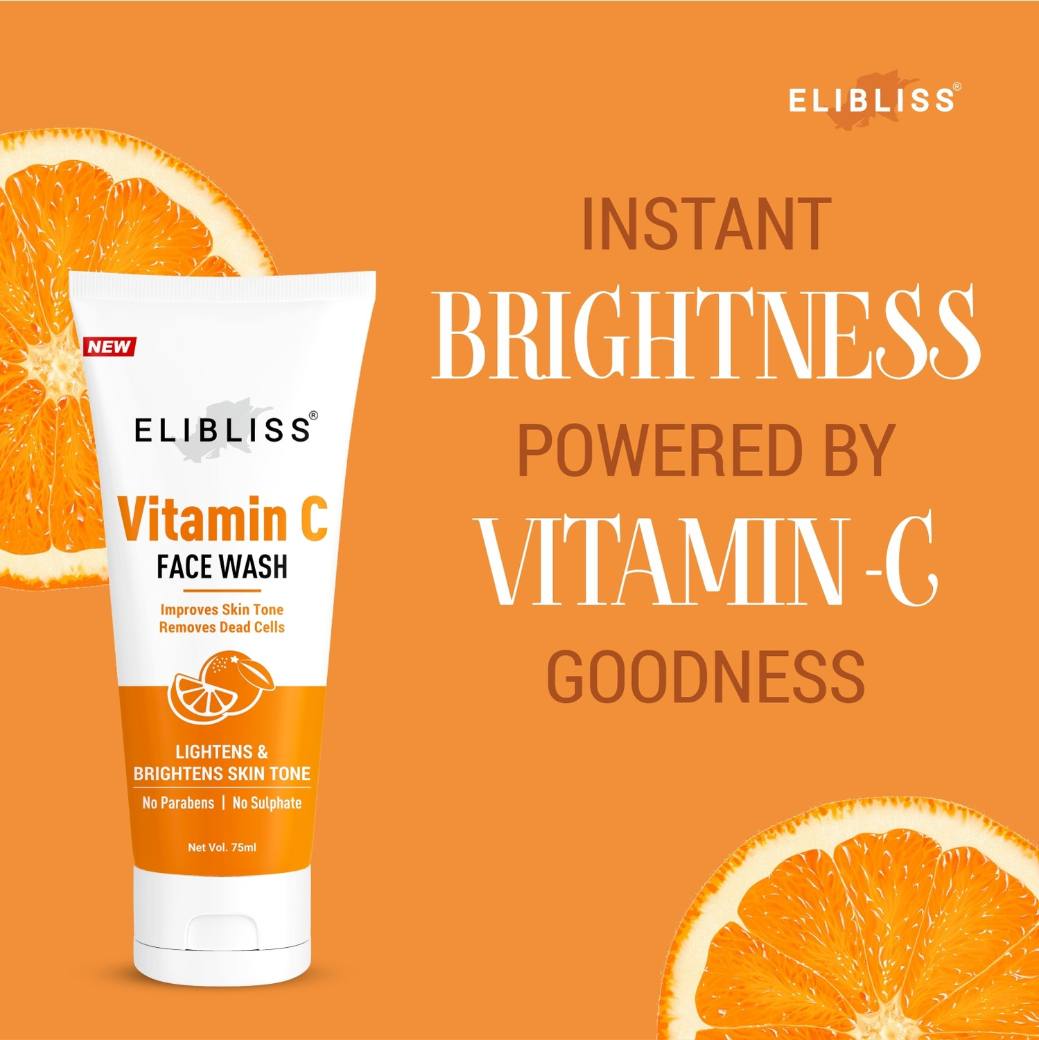 Image of ELIBLISS Vitamin C For Skin Brightening, Face Glow And Deep Cleansing Face Wash