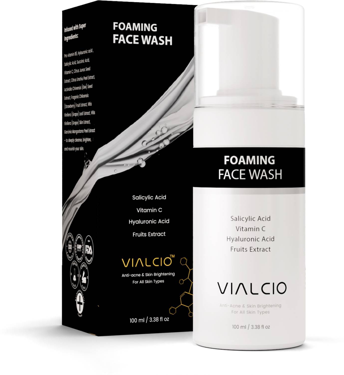 vialcio Foaming with 2% Salicylic Acid, Vitamin C & Hyaluronic A