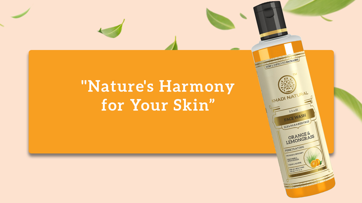 Image of KHADI NATURAL Orange & Lemongrass for Fresh Clean Skin Care Face Wash