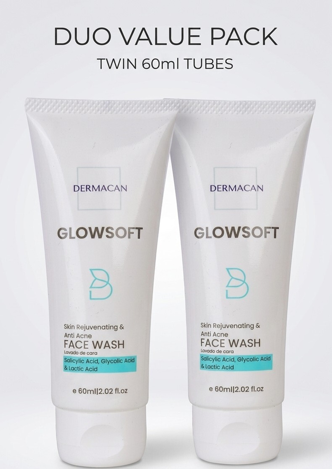 Image of Dermacan Glow Soft Anti Acne Face wash (Pack of 2) Face Wash