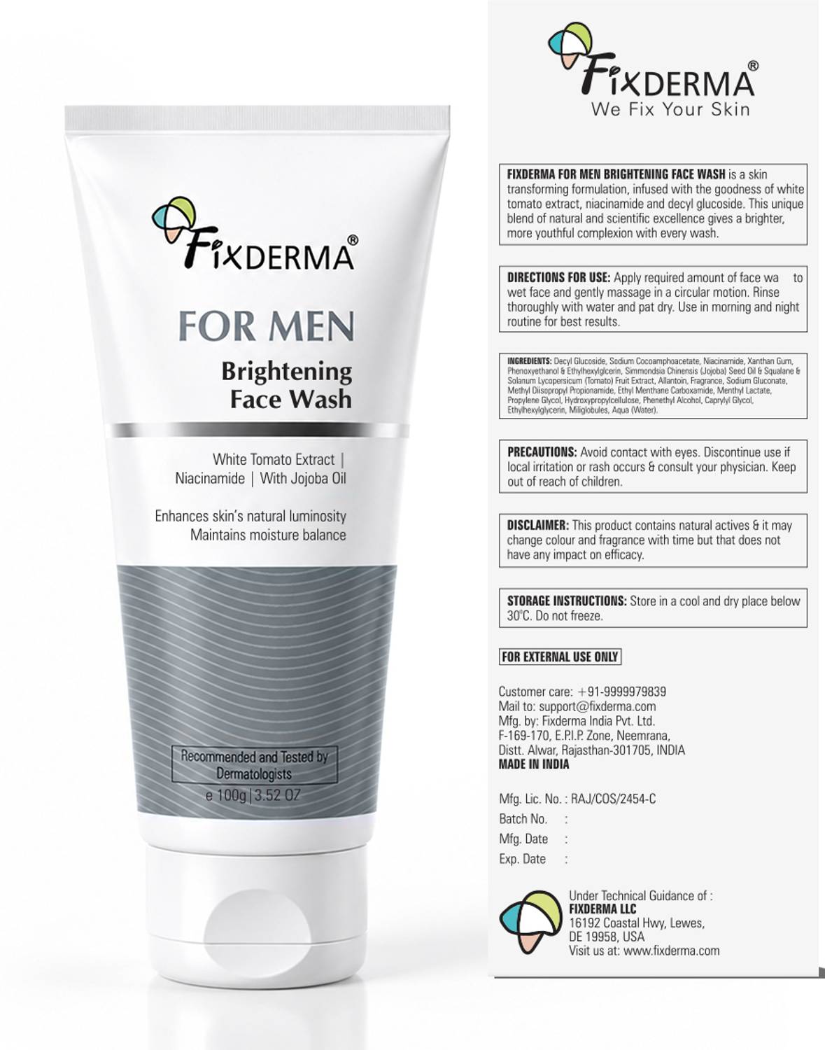 Fixderma For Men Brightening Face Wash - Image 2