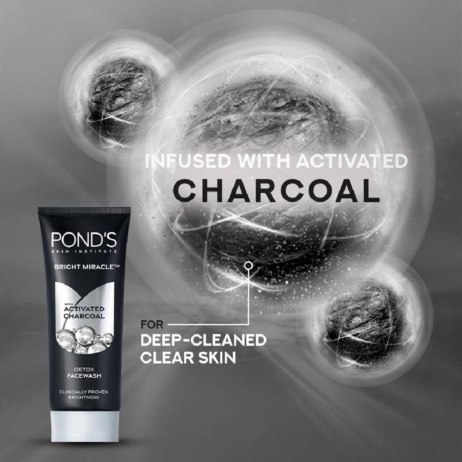 POND's Bright Miracle Detox Charcoal Face Wash 200 g - Image 3