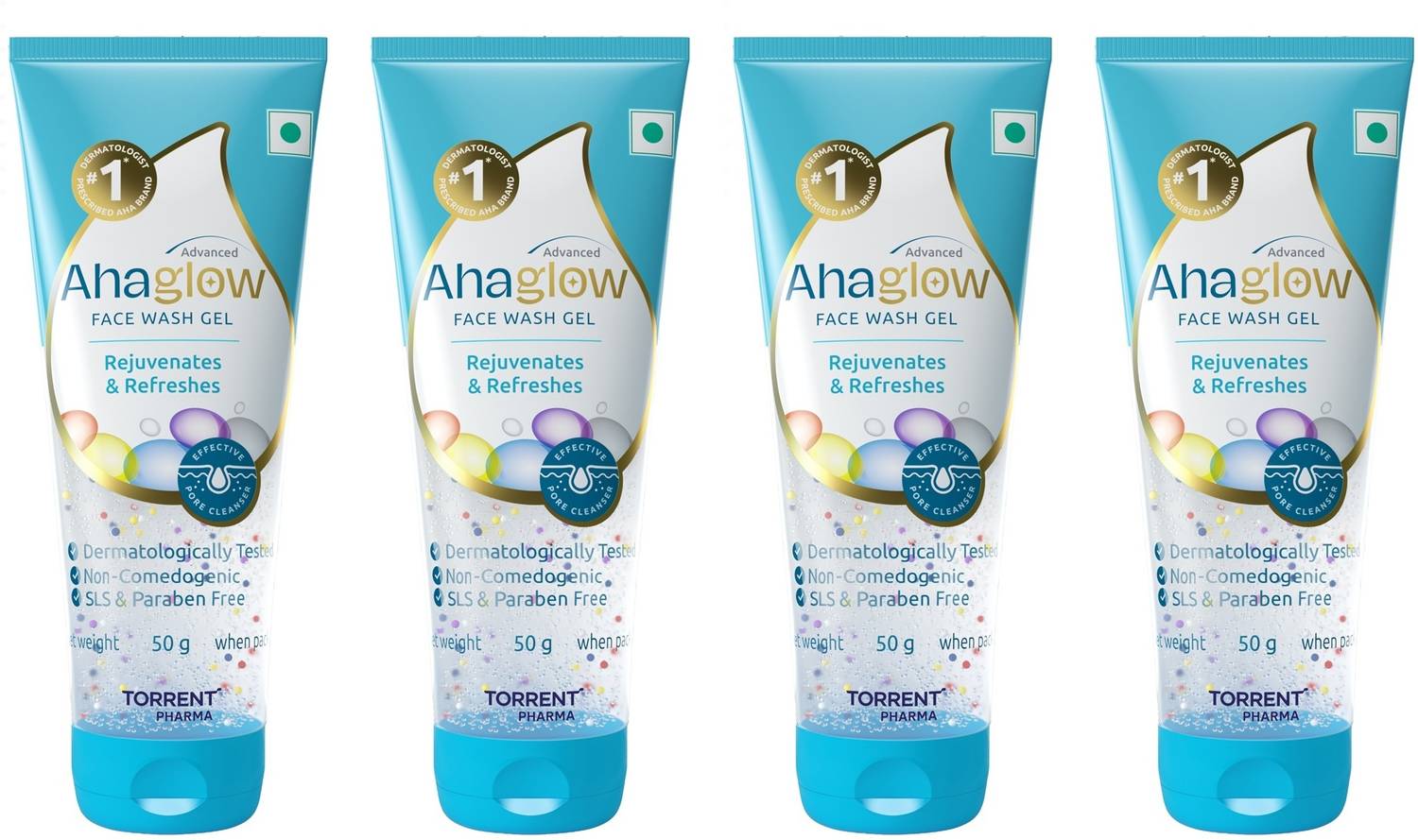 ahaglow Advanced Gel,50 gm x Pack of 4 Face Wash