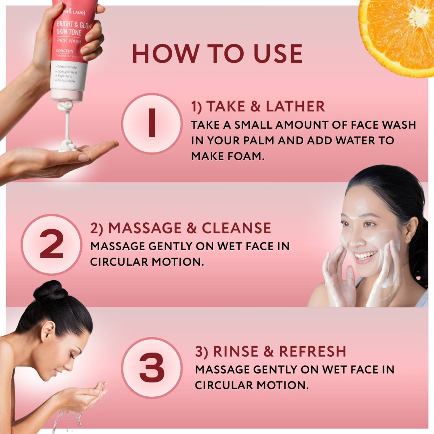 Phillauri Bright Glow Skin Daily Cleanser for Fresh Smooth Skin Feel Gentle Formula Face Wash